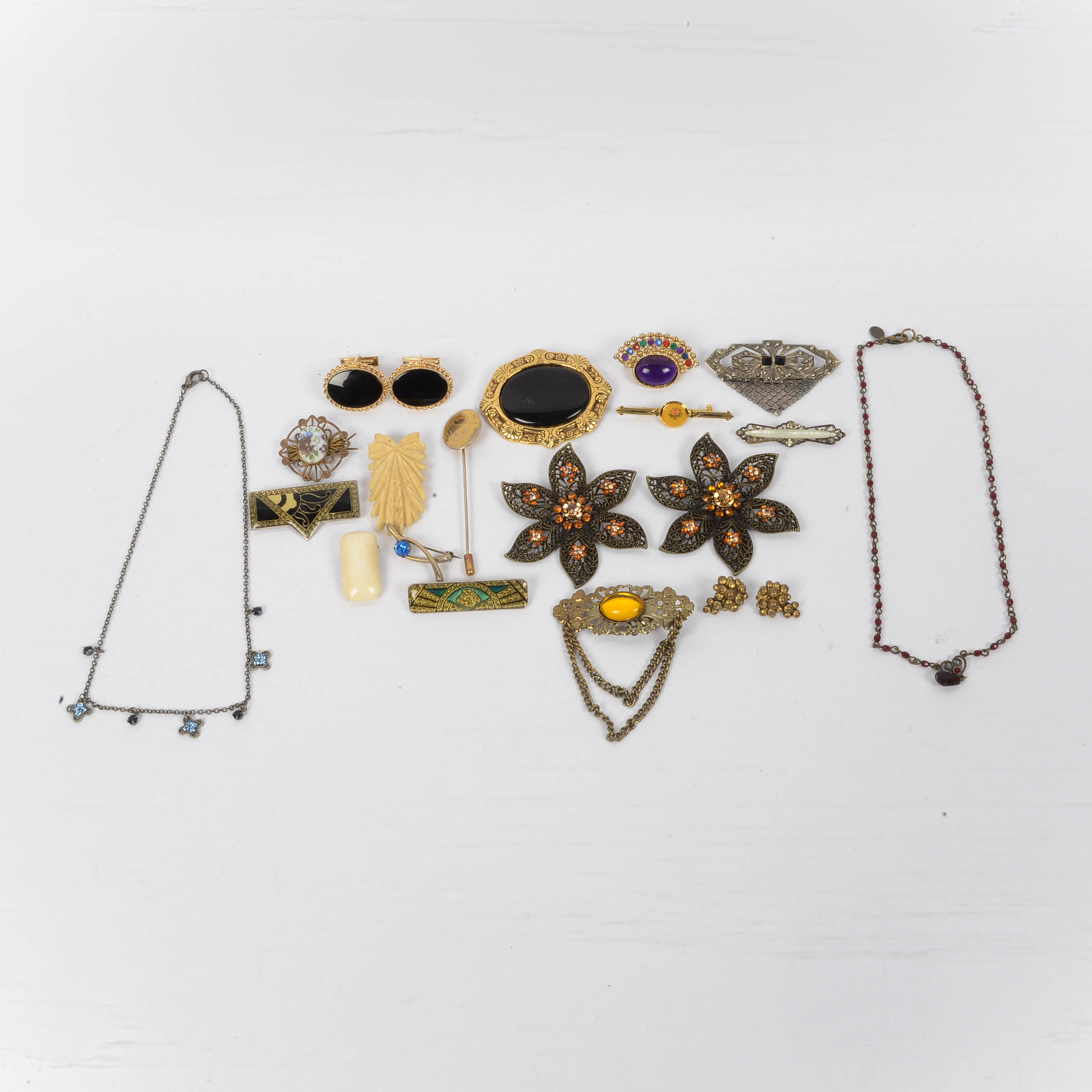 Victorian, Art Deco and Art Noveau Style Jewelry Grouping