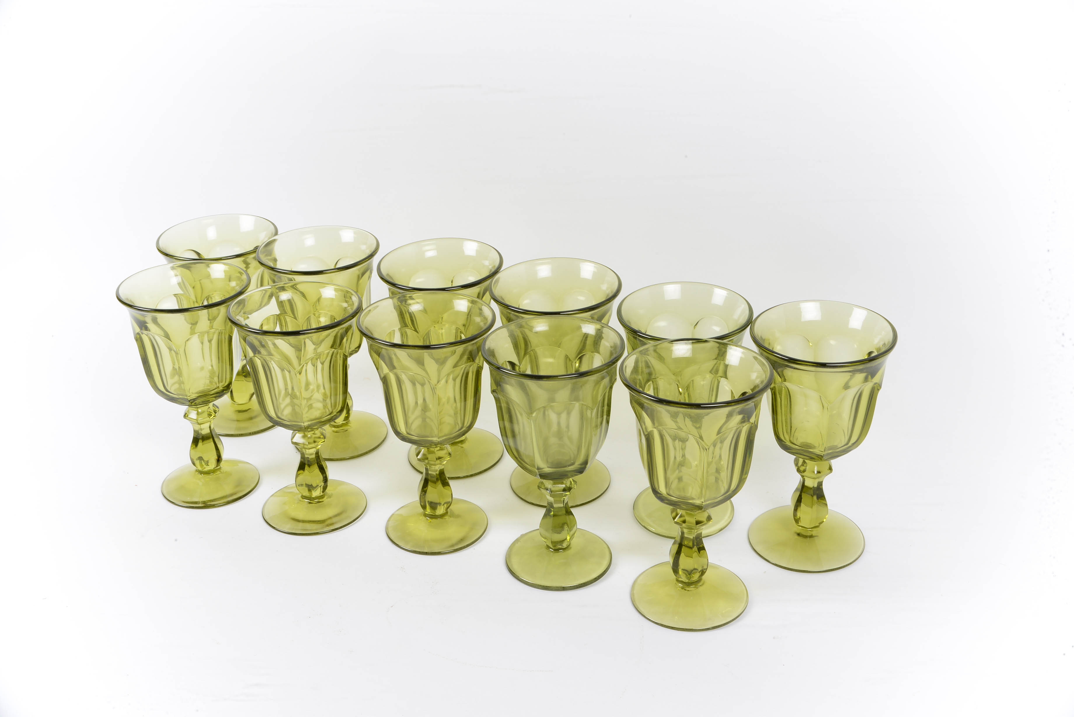 Noritake Provincial Moss Green Mid Century Goblets