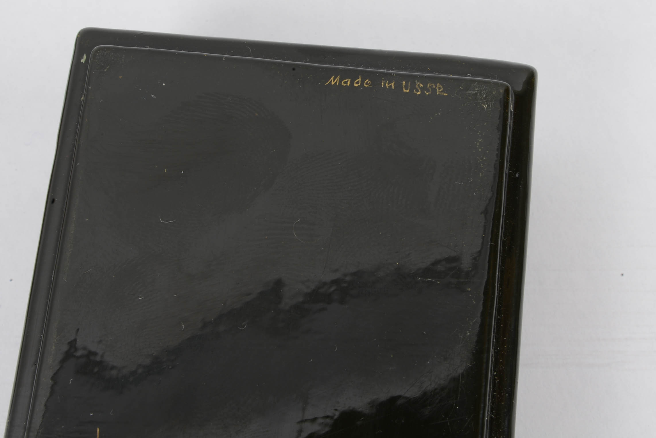 Russian Black Lacquer Paper Mache Boxes