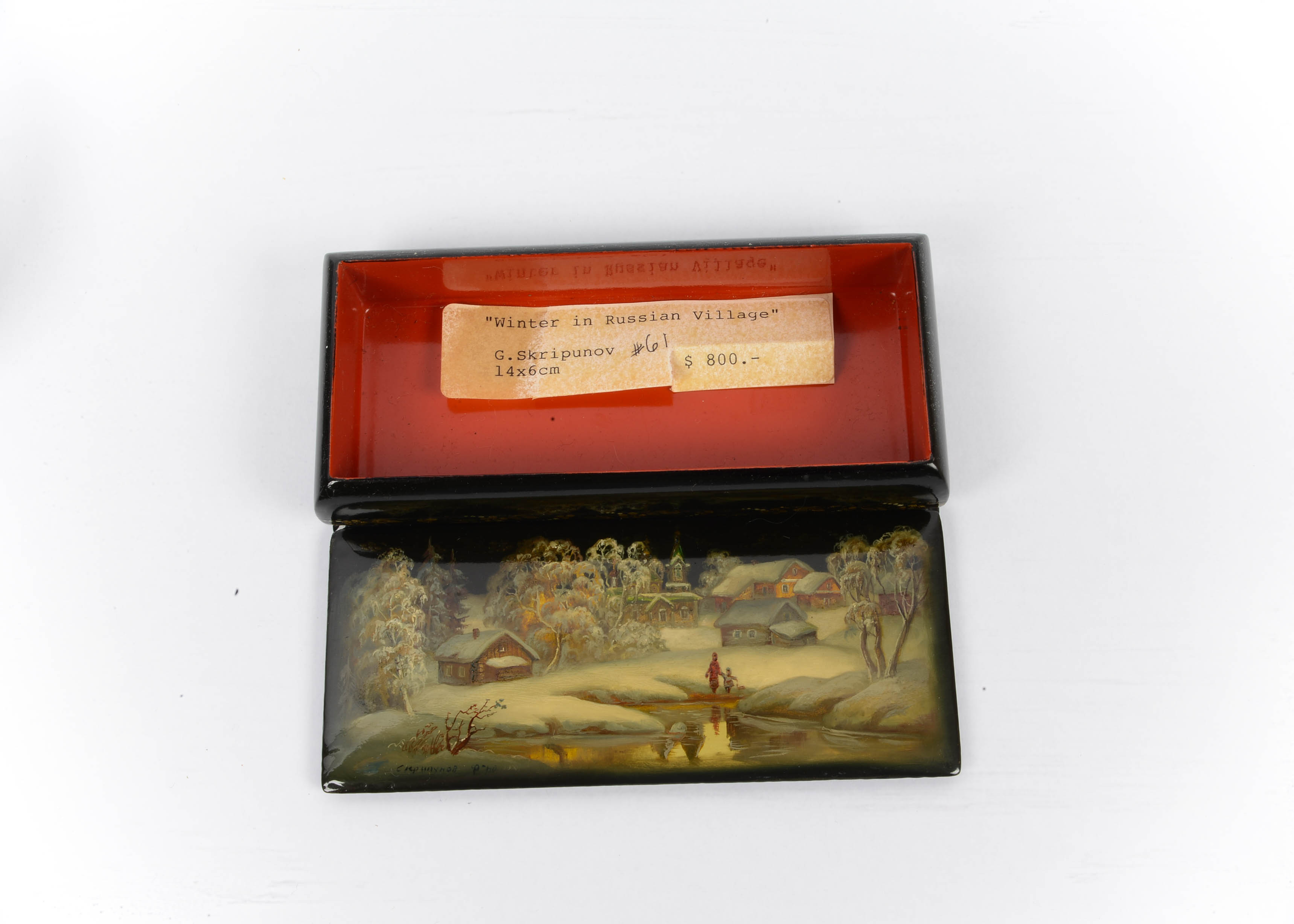 Black Lacquer Russian Trinket Boxes