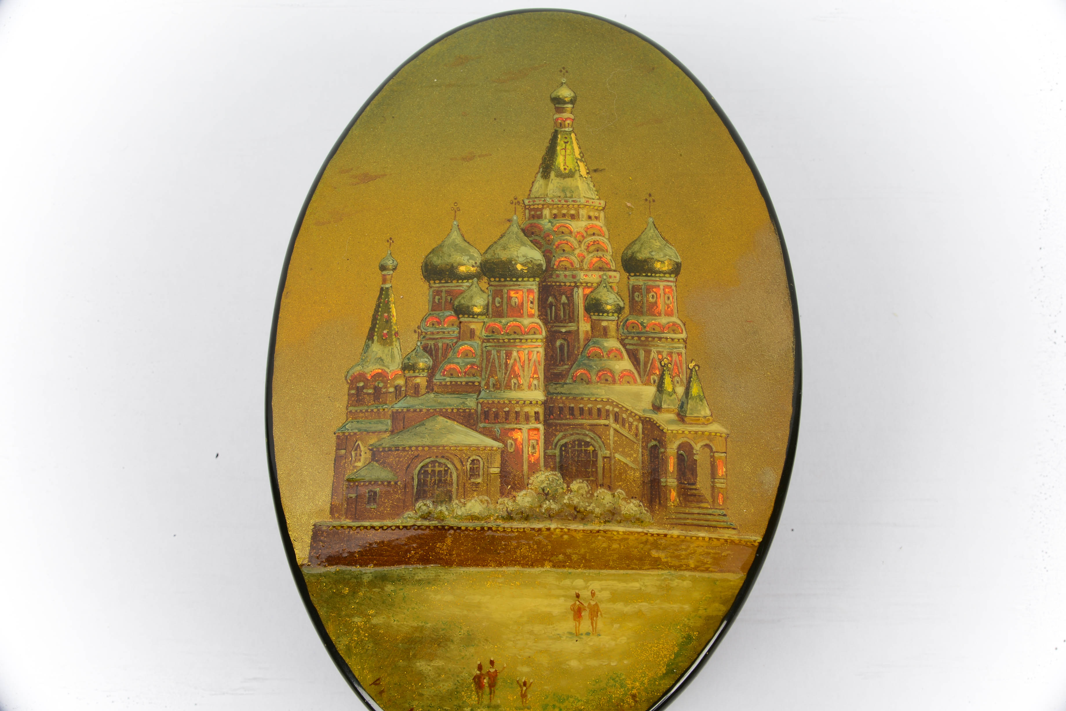 Black Lacquer Russian Trinket Boxes