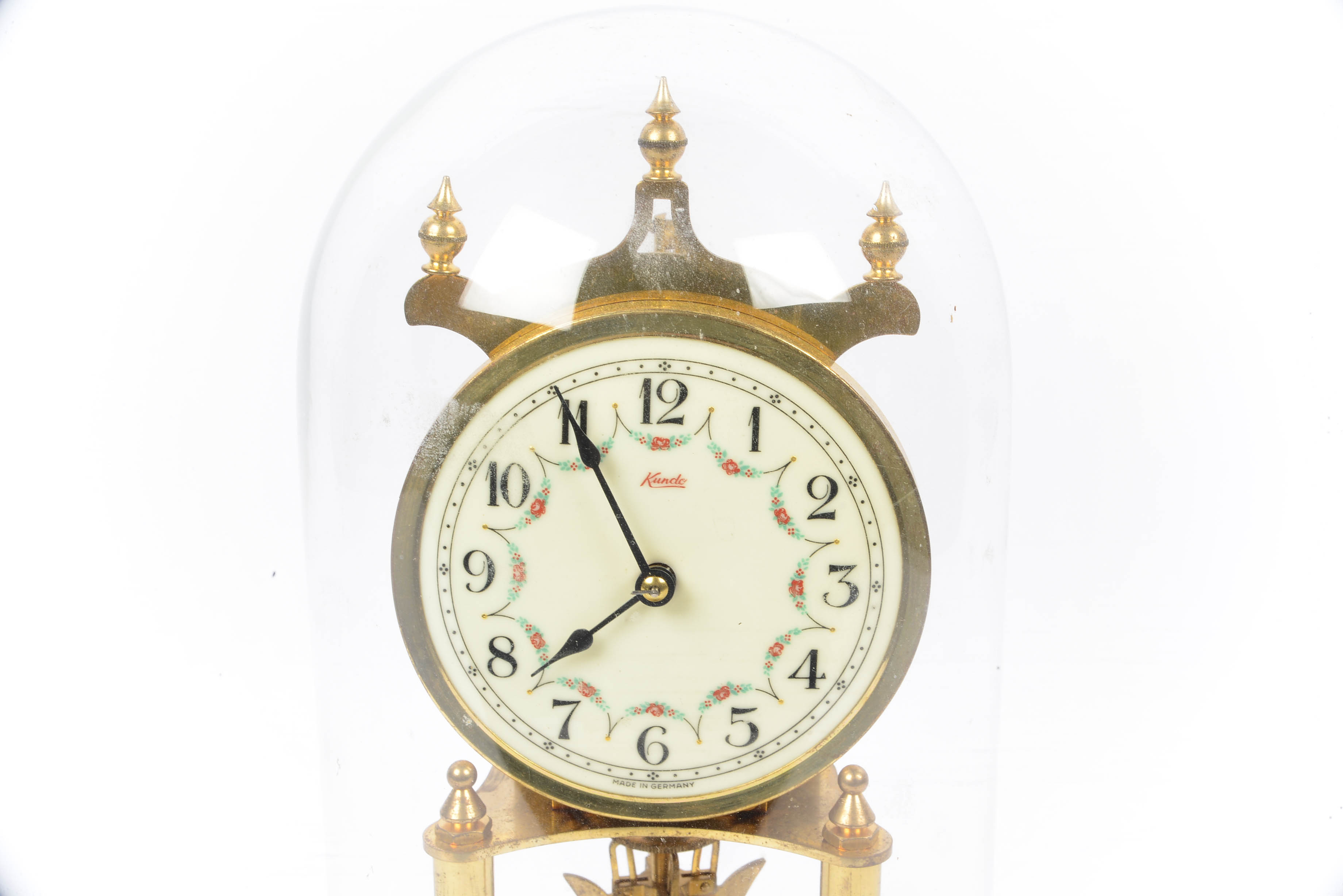 Kundo West German 400 Day Anniversary Clock under Cloche Dome