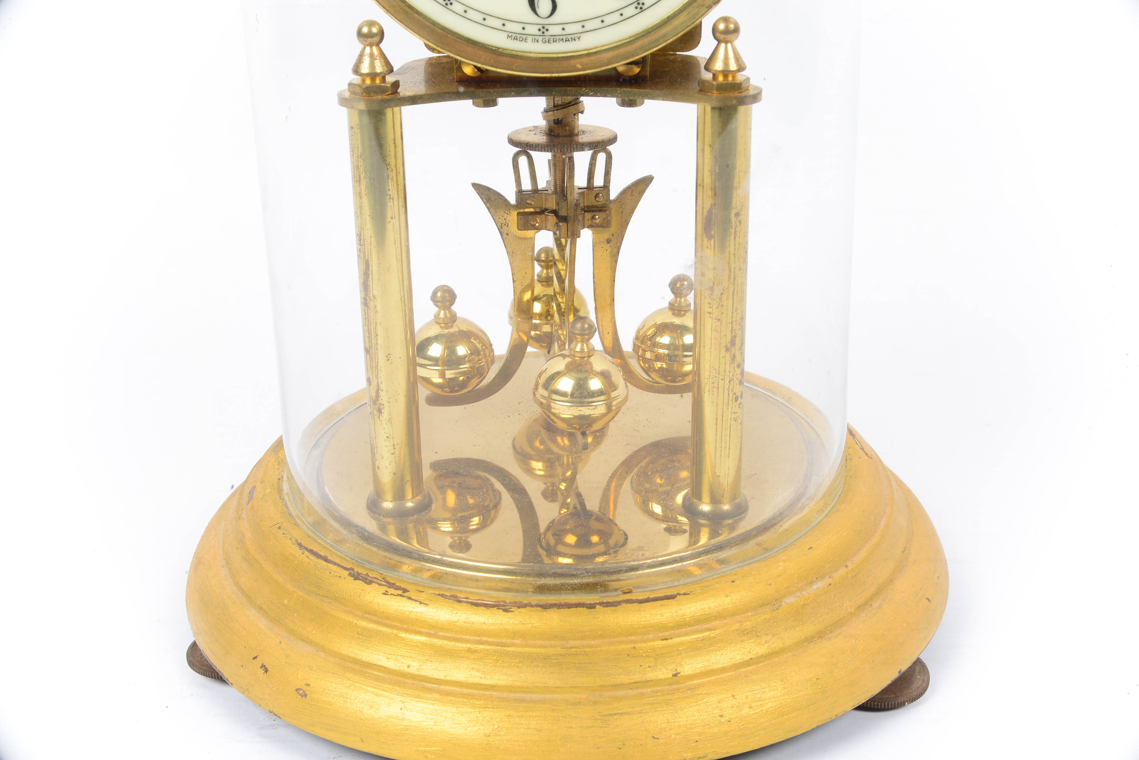 Kundo West German 400 Day Anniversary Clock under Cloche Dome