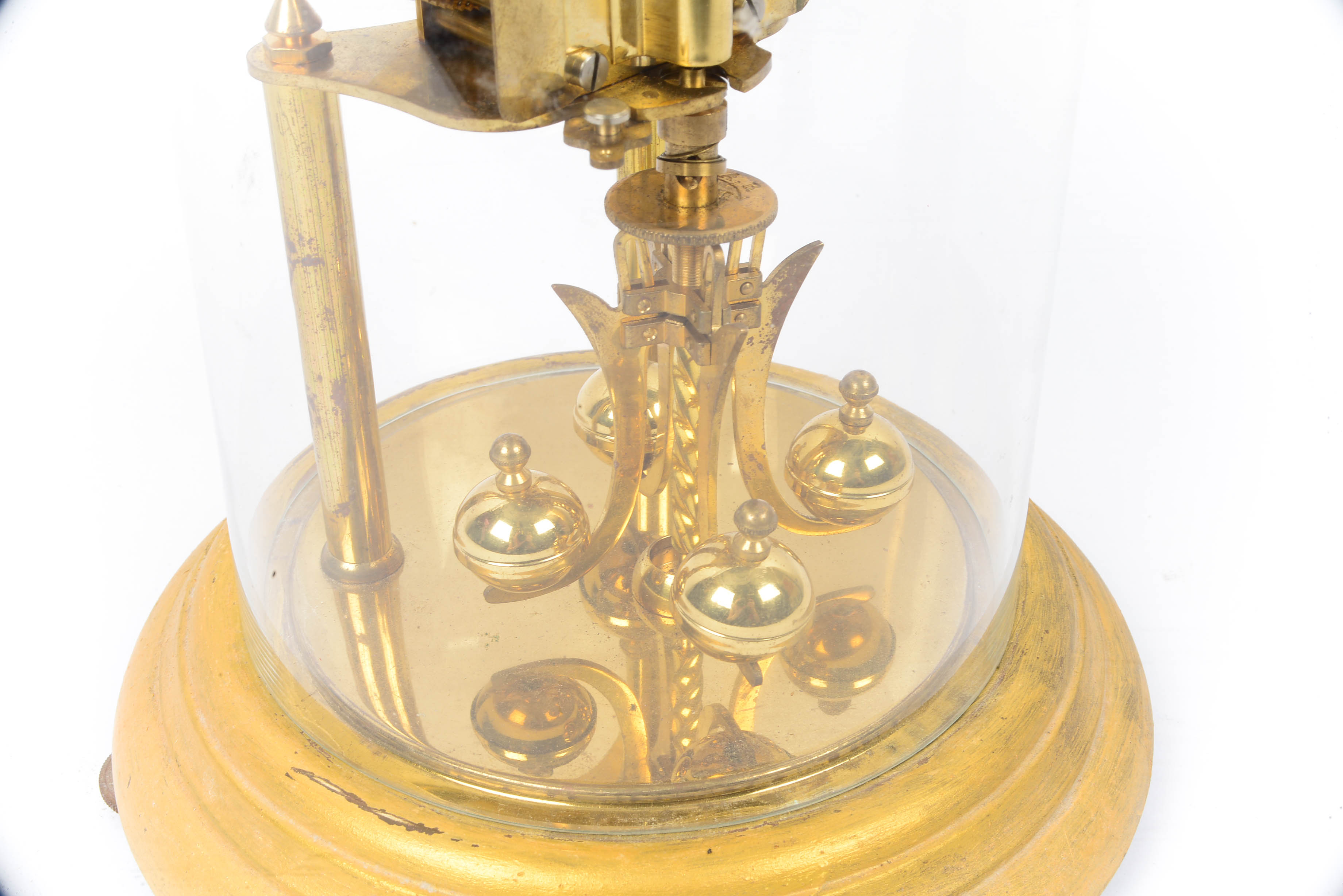 Kundo West German 400 Day Anniversary Clock under Cloche Dome