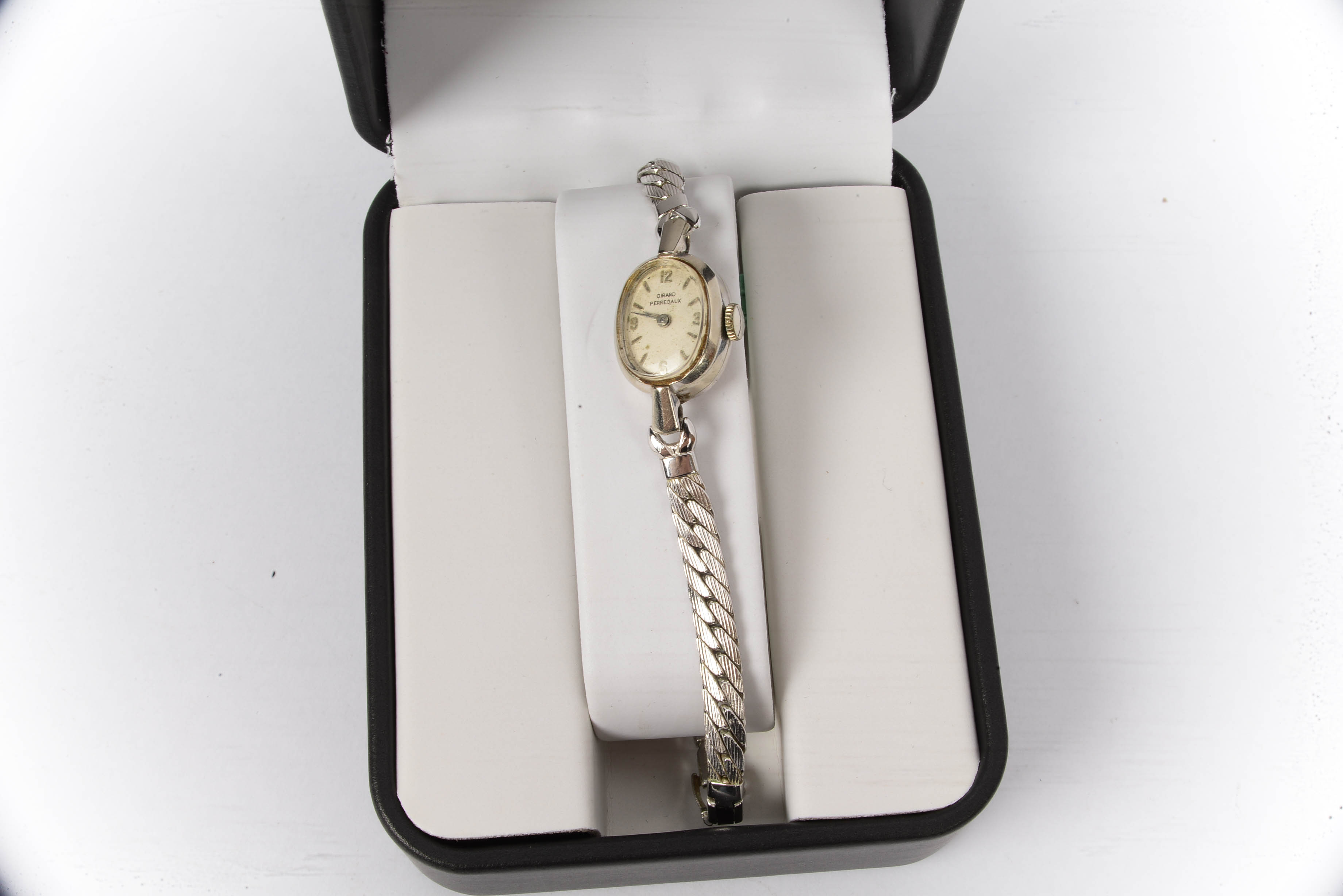 10 K White Gold Filled Girard Perregaux Ladies Watch in Gift Box