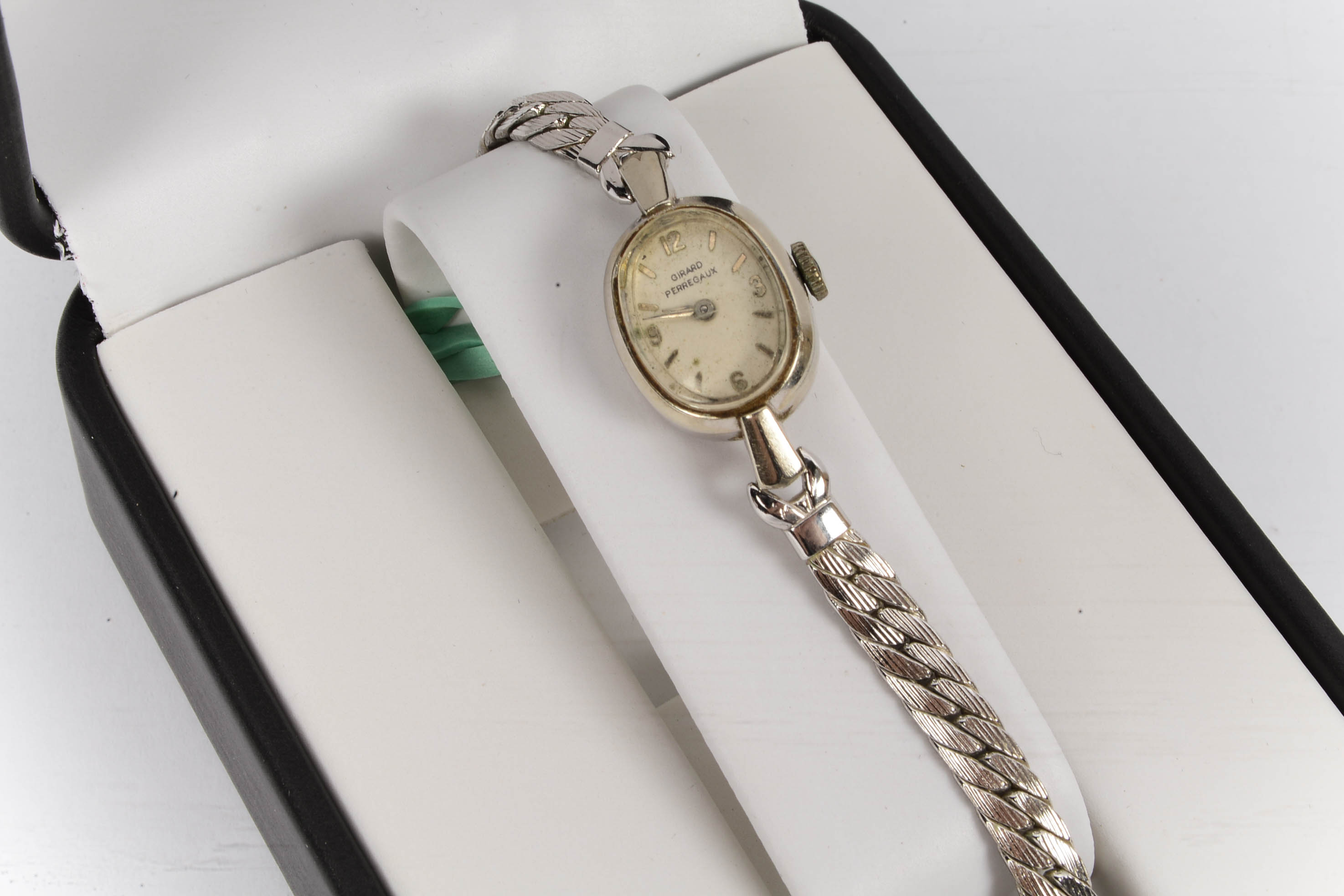 10 K White Gold Filled Girard Perregaux Ladies Watch in Gift Box