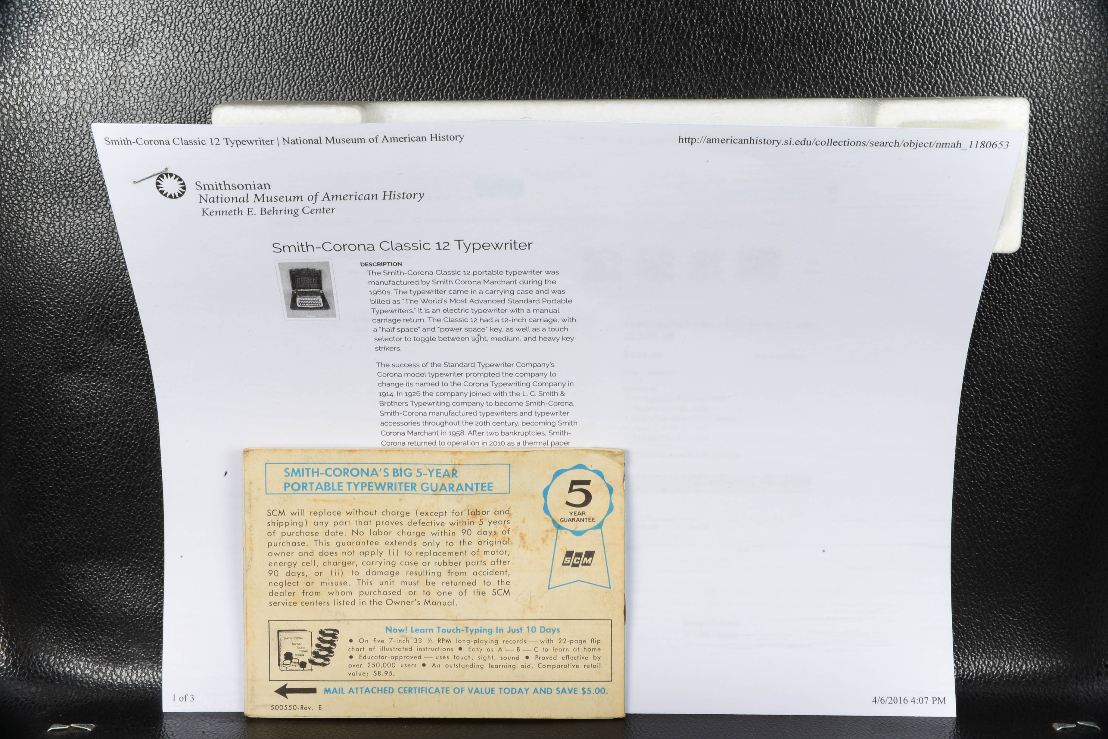 Smith Corona Portable Typewriter