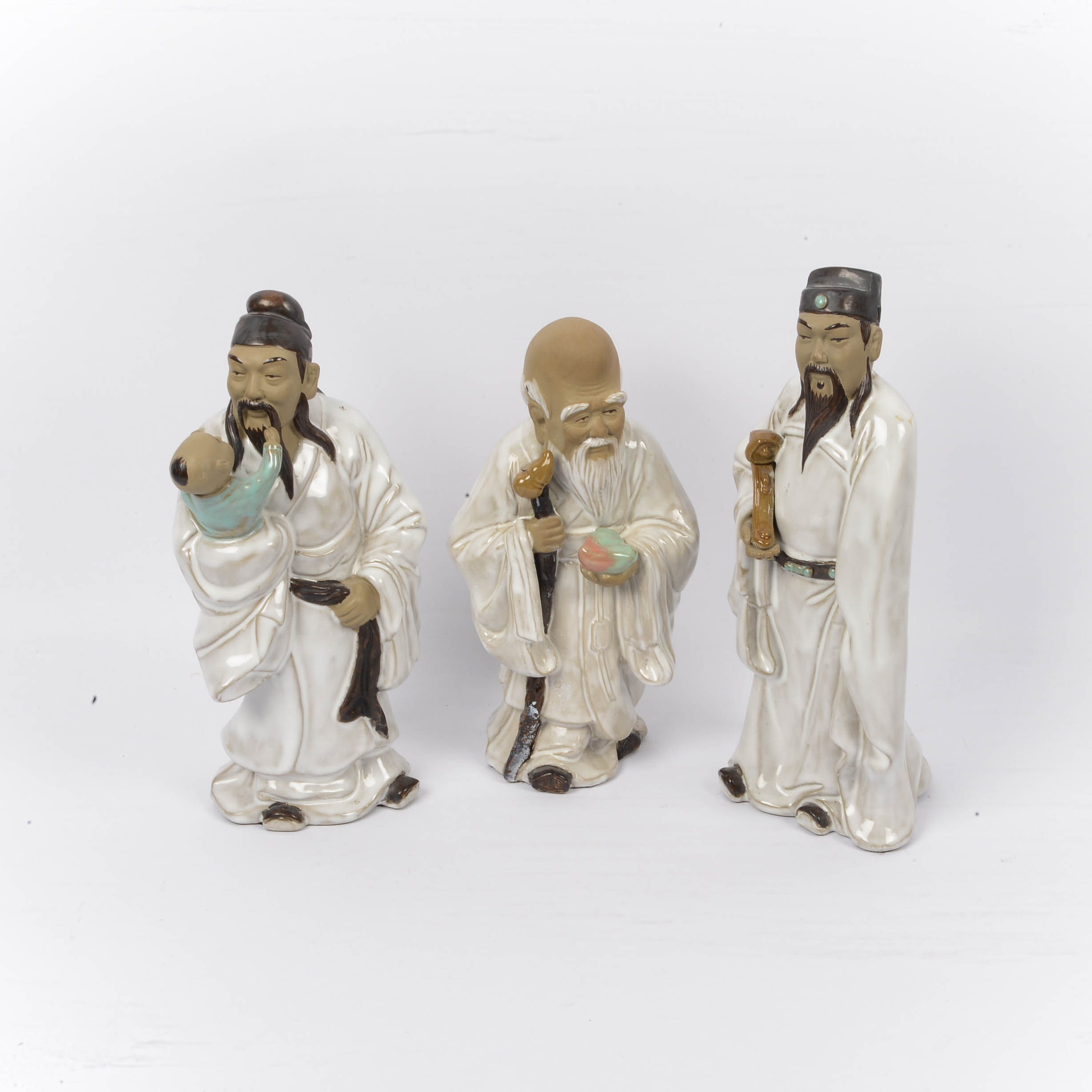 Set of Three Sanxing (Fu Lu Shou) Feng Shui Chinese Emperor Gods