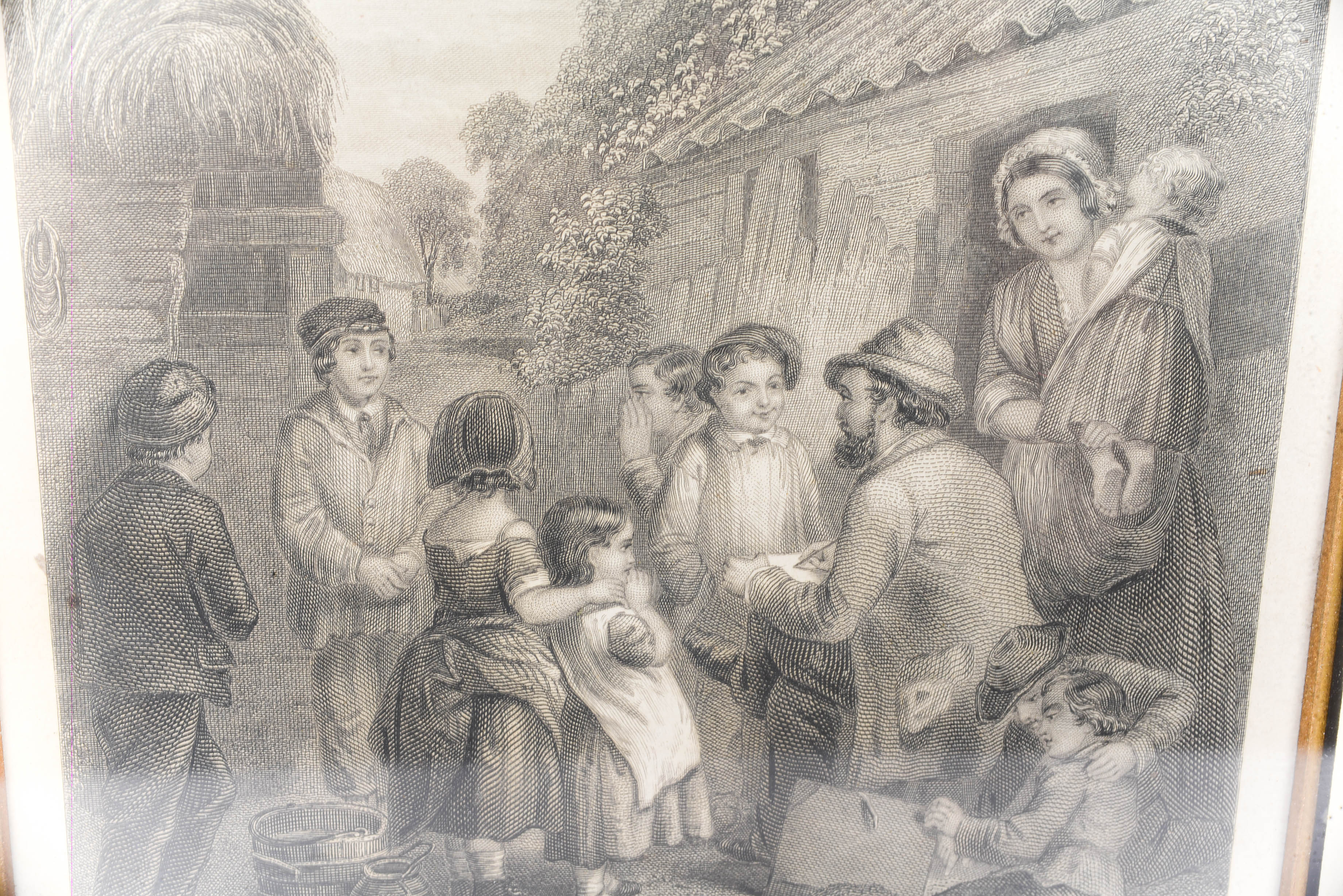 Framed Victorian (1860's) Steel Bookplate Engraving Duo