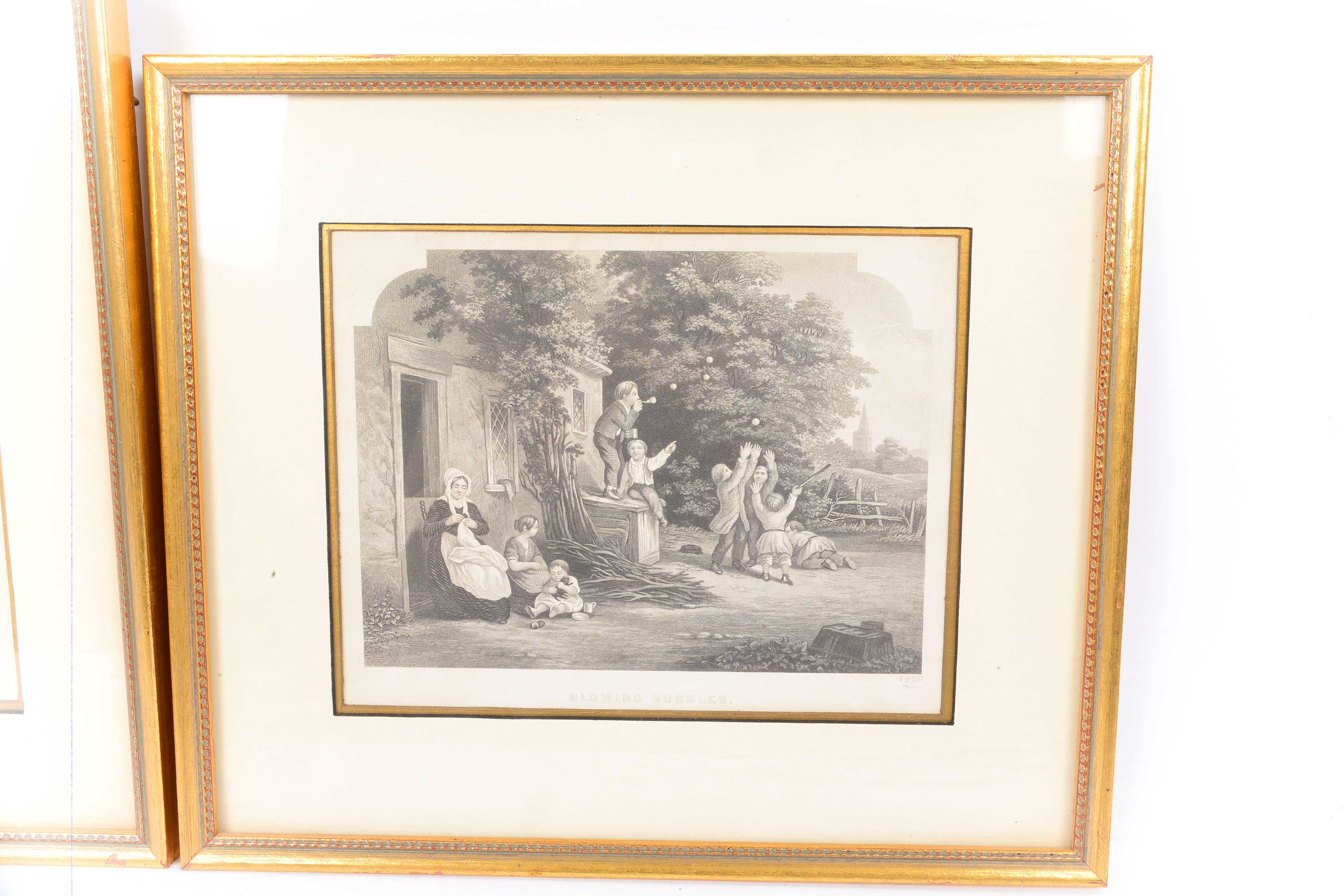 Framed Victorian (1860's) Steel Bookplate Engraving Duo