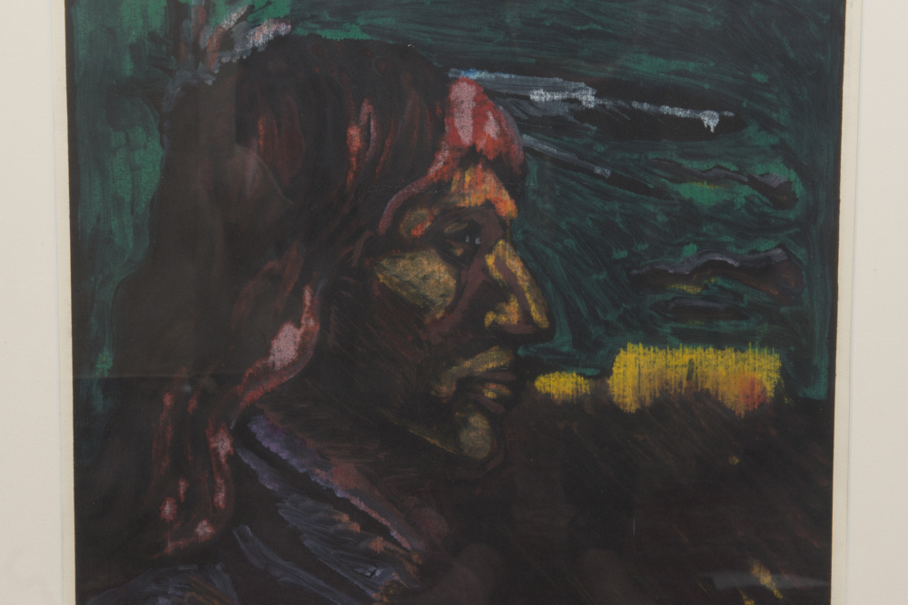 Dmen "Southwest Portrait, State #2" Acrylic on Paper