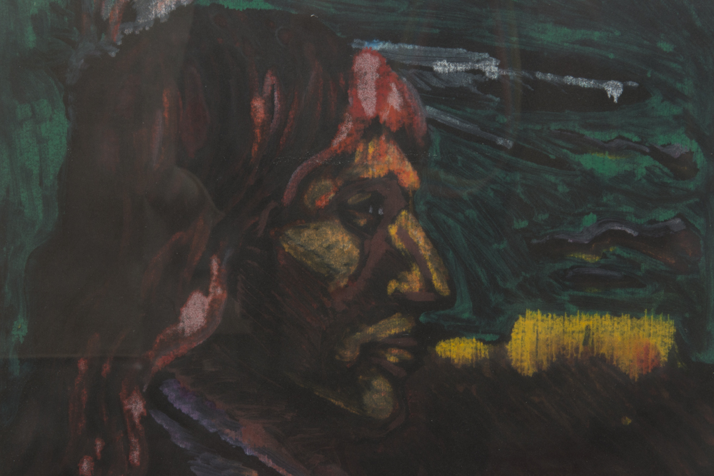 Dmen "Southwest Portrait, State #2" Acrylic on Paper