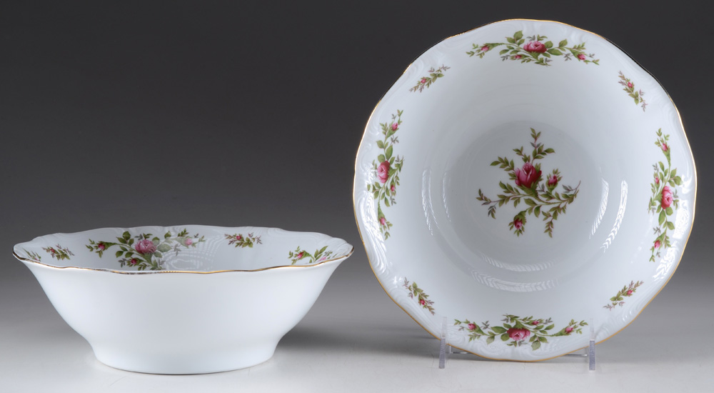 Large Partial Set of Johann Haviland "Moss Rose" China