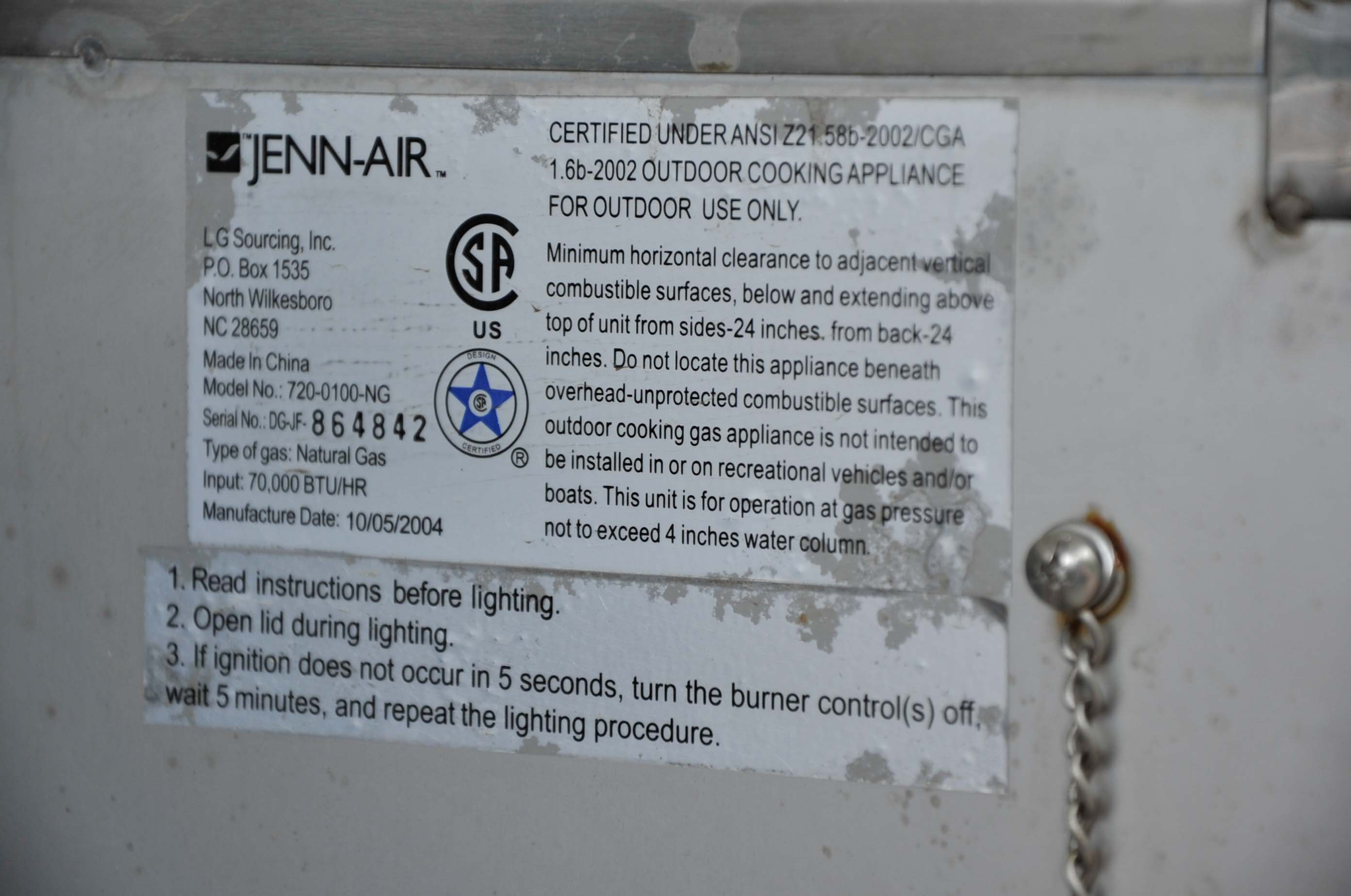 Jenn-Air Stainless Steel Gas Grill