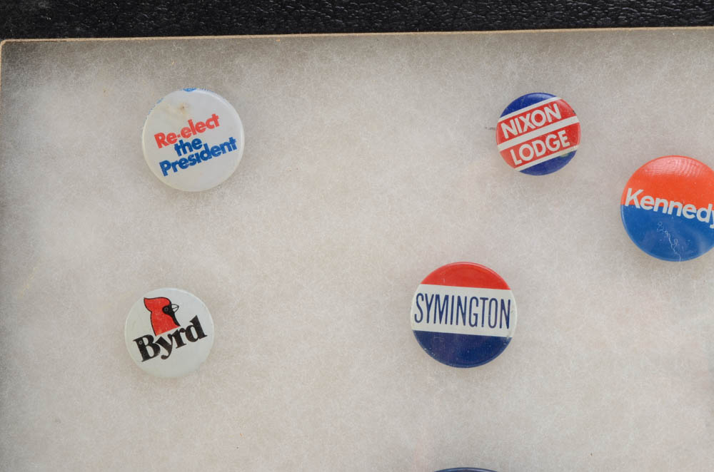 1960s Era Political Pins Featuring Nixon and Kennedy