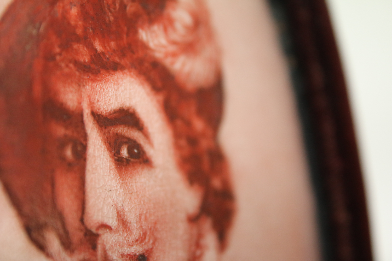 Antique Hand Painted Portrait on Ceramic