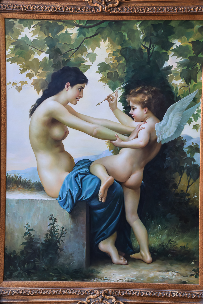 "A Young Girl Defending Herself Against Eros" Reproduction After William Adolphe Bouguereau