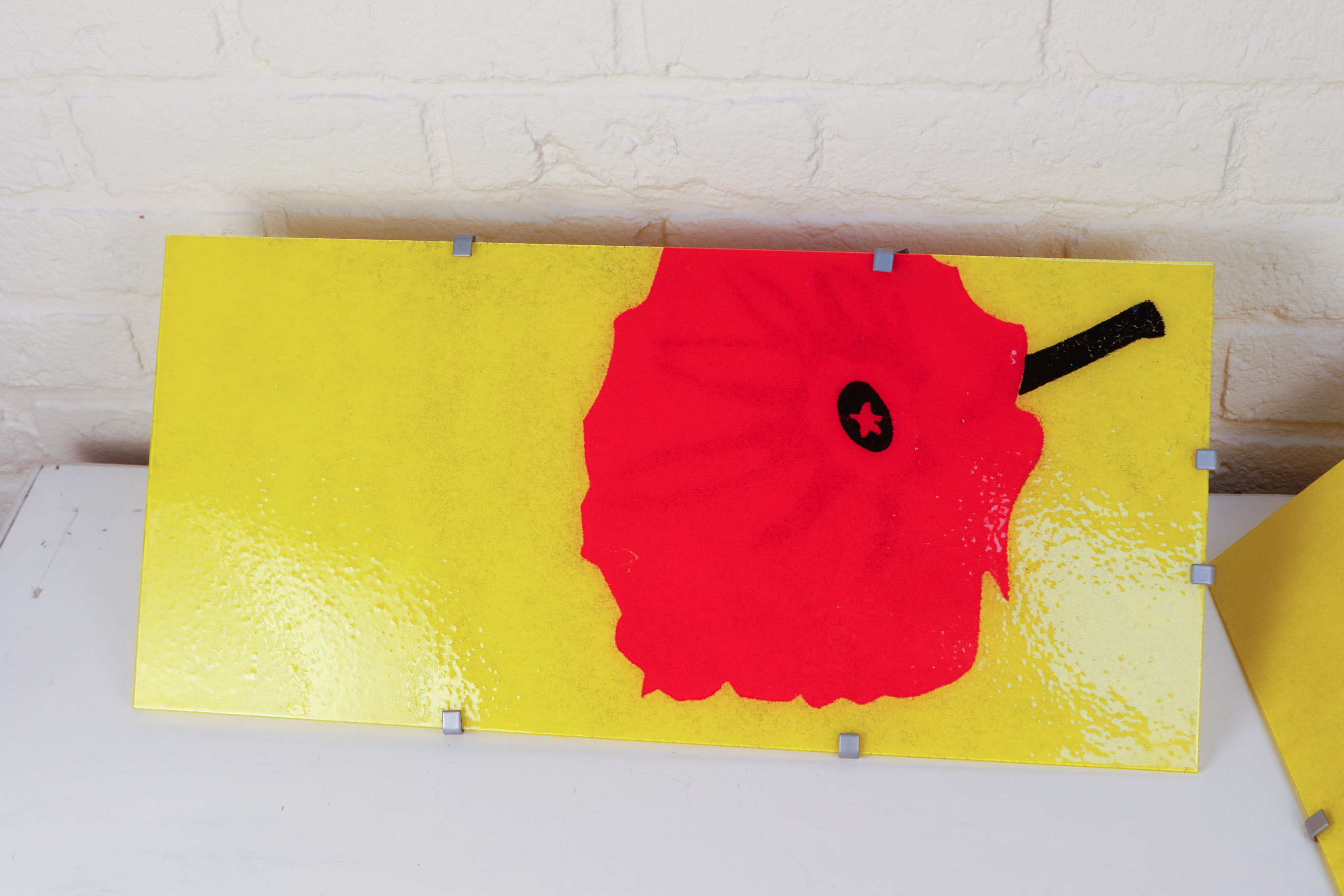 Pair of Ikea Gyllen Glass Lighted Wall Panels