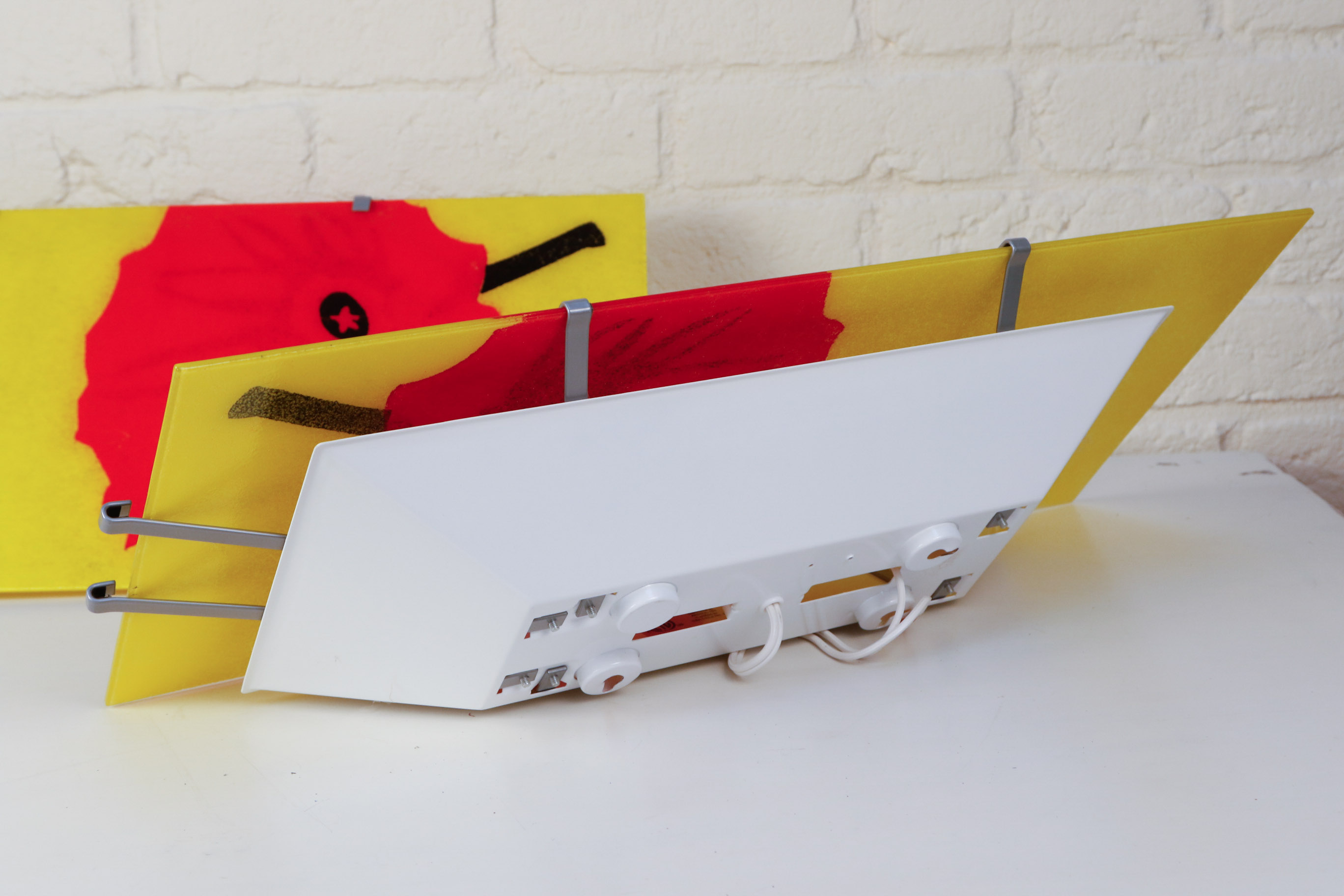 Pair of Ikea Gyllen Glass Lighted Wall Panels