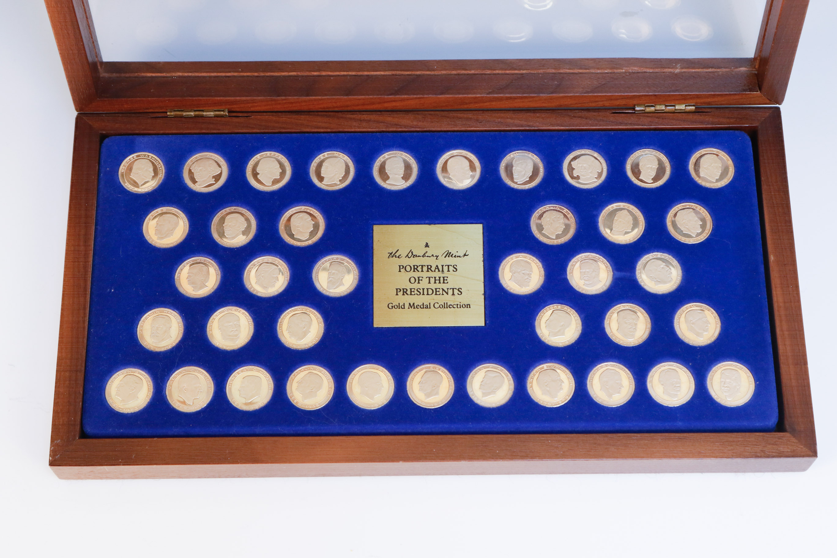 Danbury Mint 14K Gold Presidential Portrait Medals in Display Box