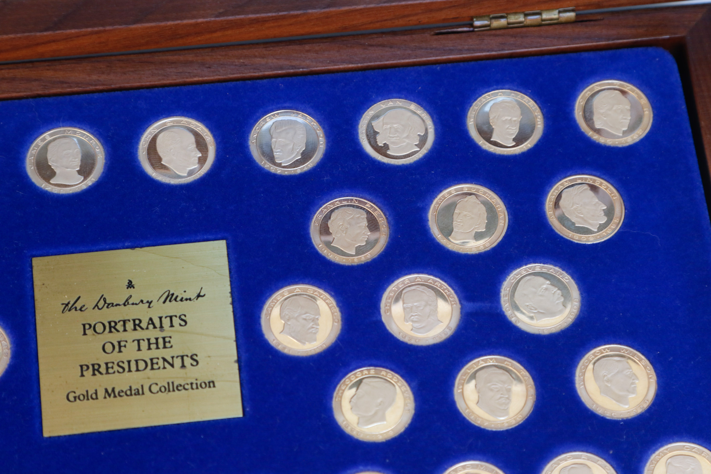 Danbury Mint 14K Gold Presidential Portrait Medals in Display Box