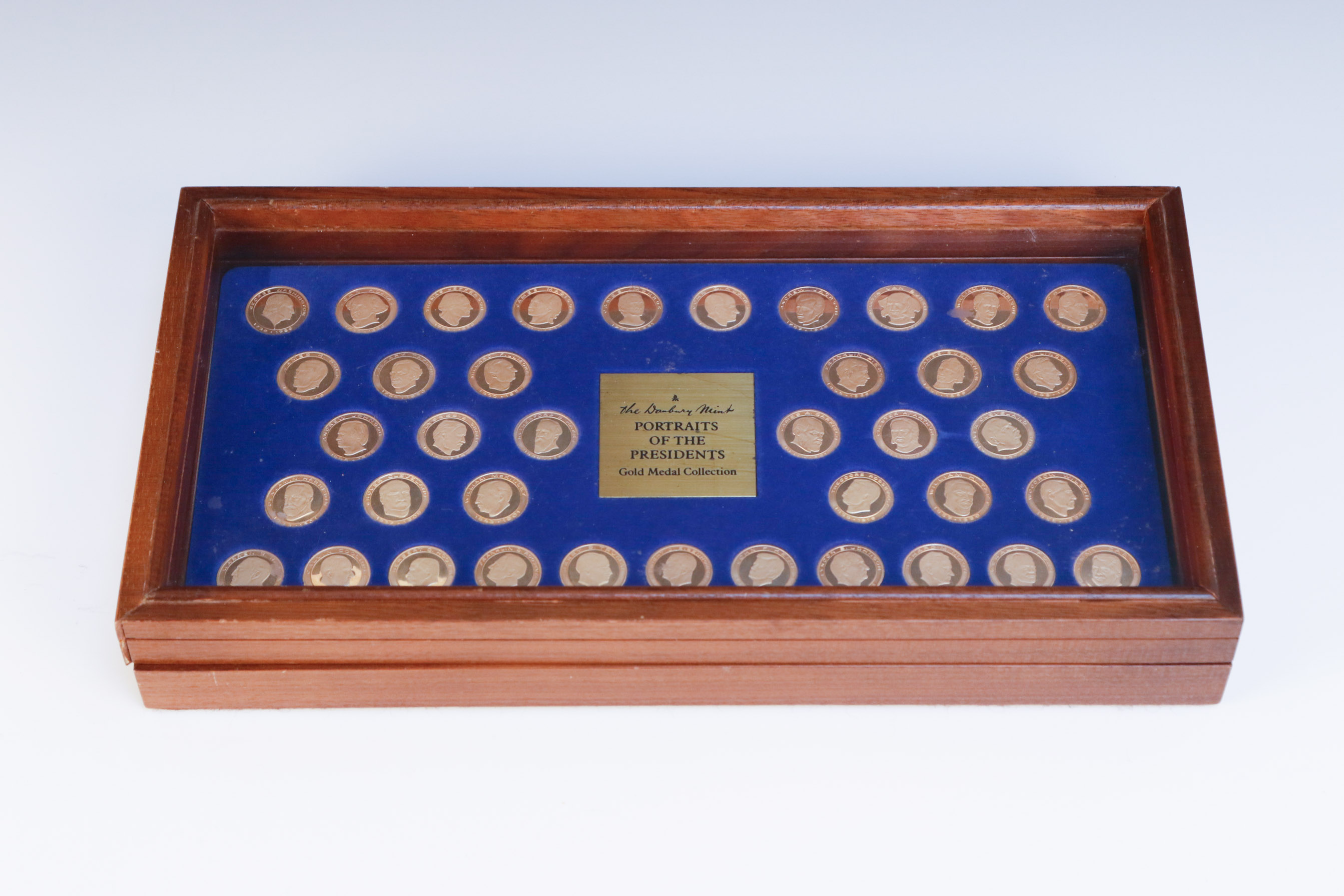 Danbury Mint 14K Gold Presidential Portrait Medals in Display Box