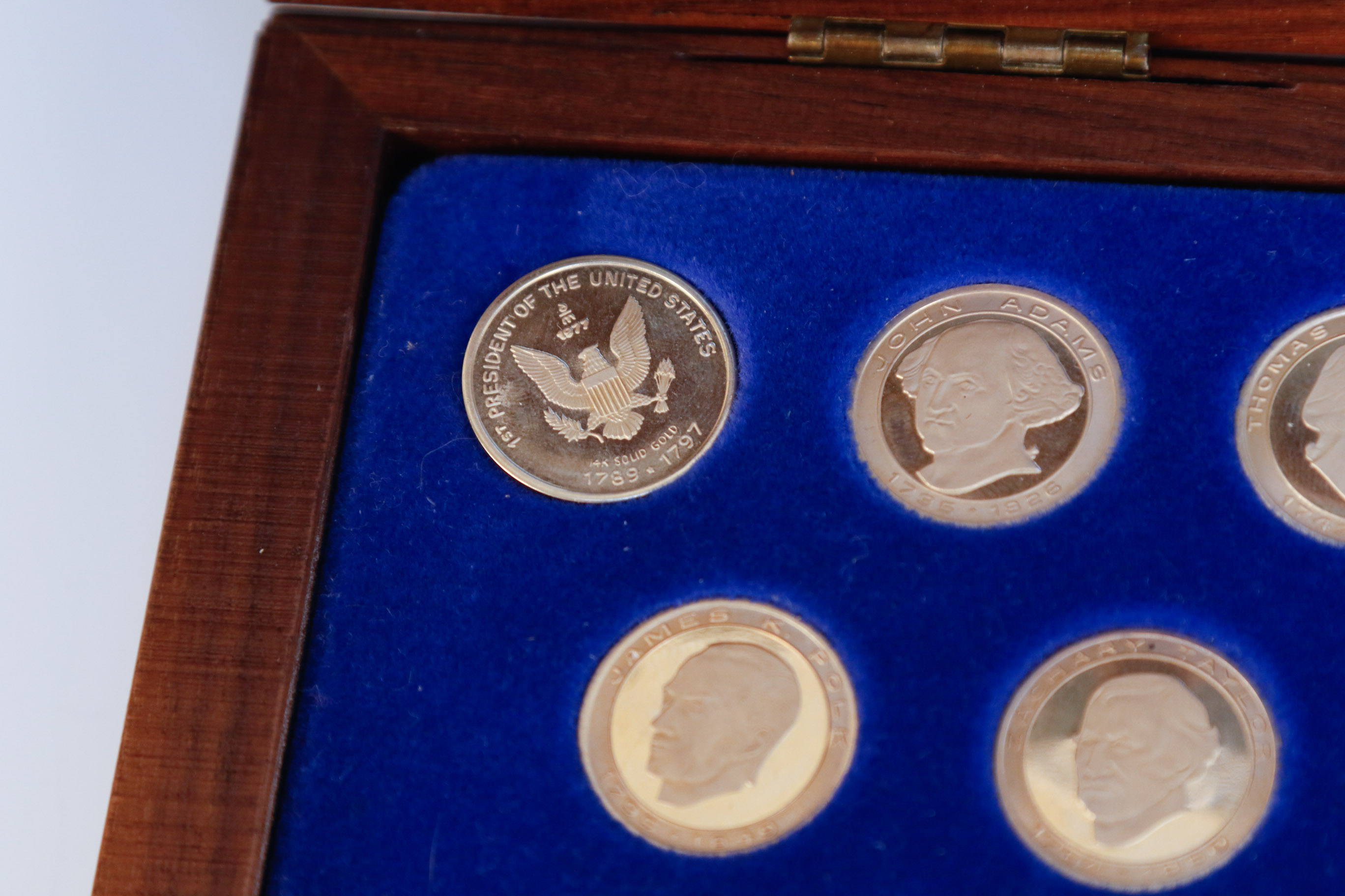 Danbury Mint 14K Gold Presidential Portrait Medals in Display Box