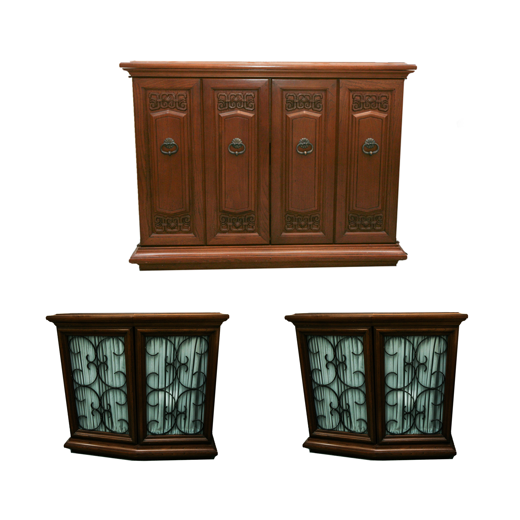 1968 The Fisher Stereo Console and Speaker End Tables