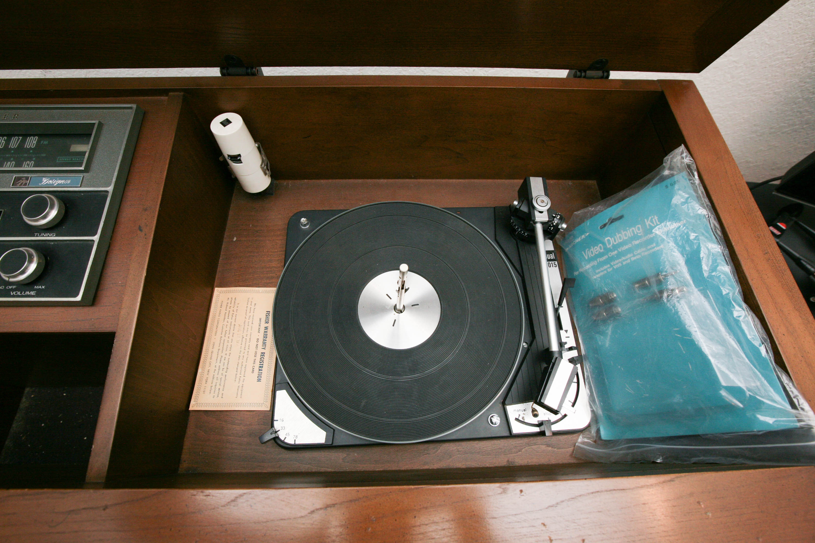 1968 The Fisher Stereo Console and Speaker End Tables
