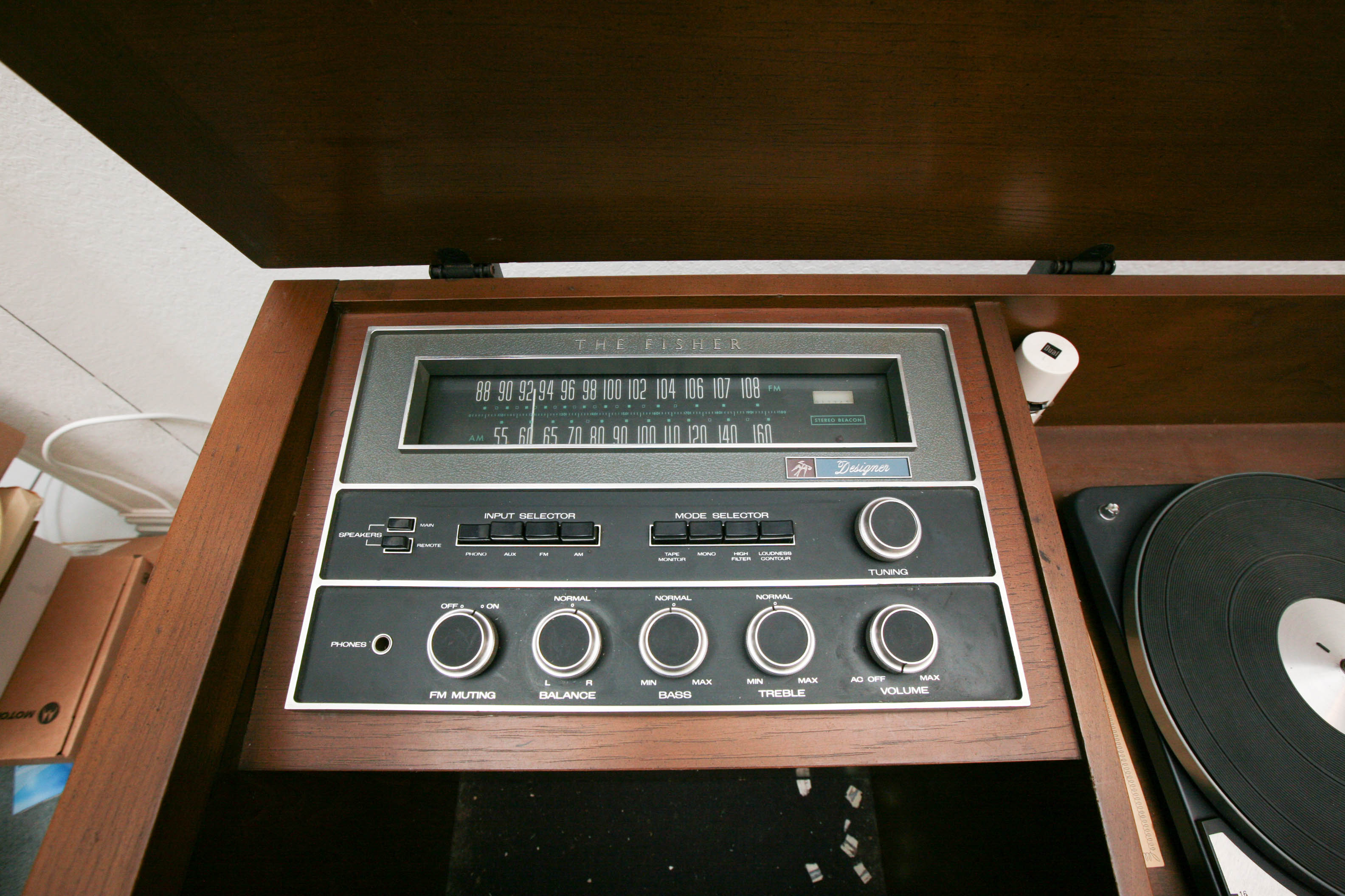 1968 The Fisher Stereo Console and Speaker End Tables