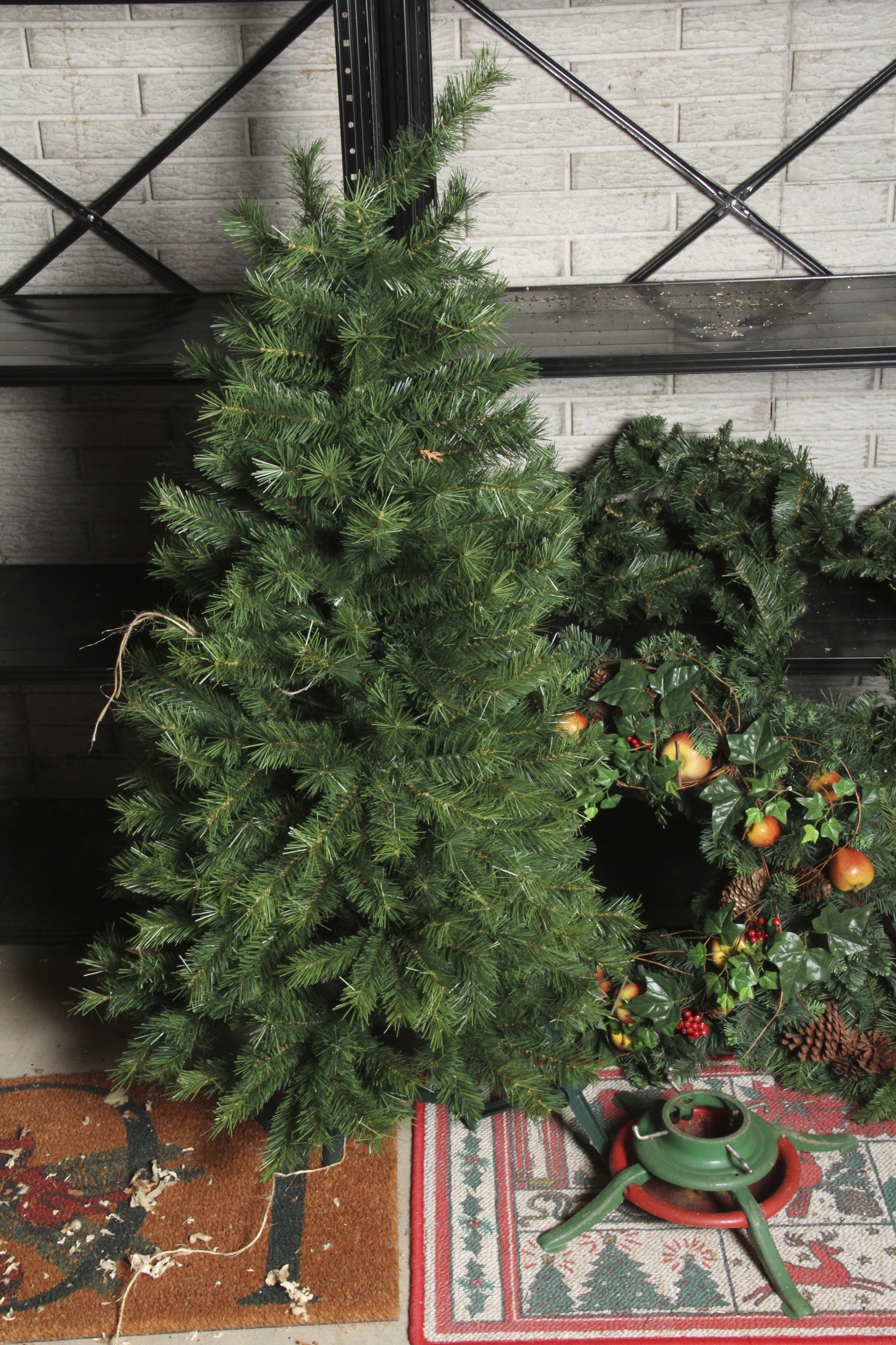 Collection of Holiday Wreaths, Lights, and Trees