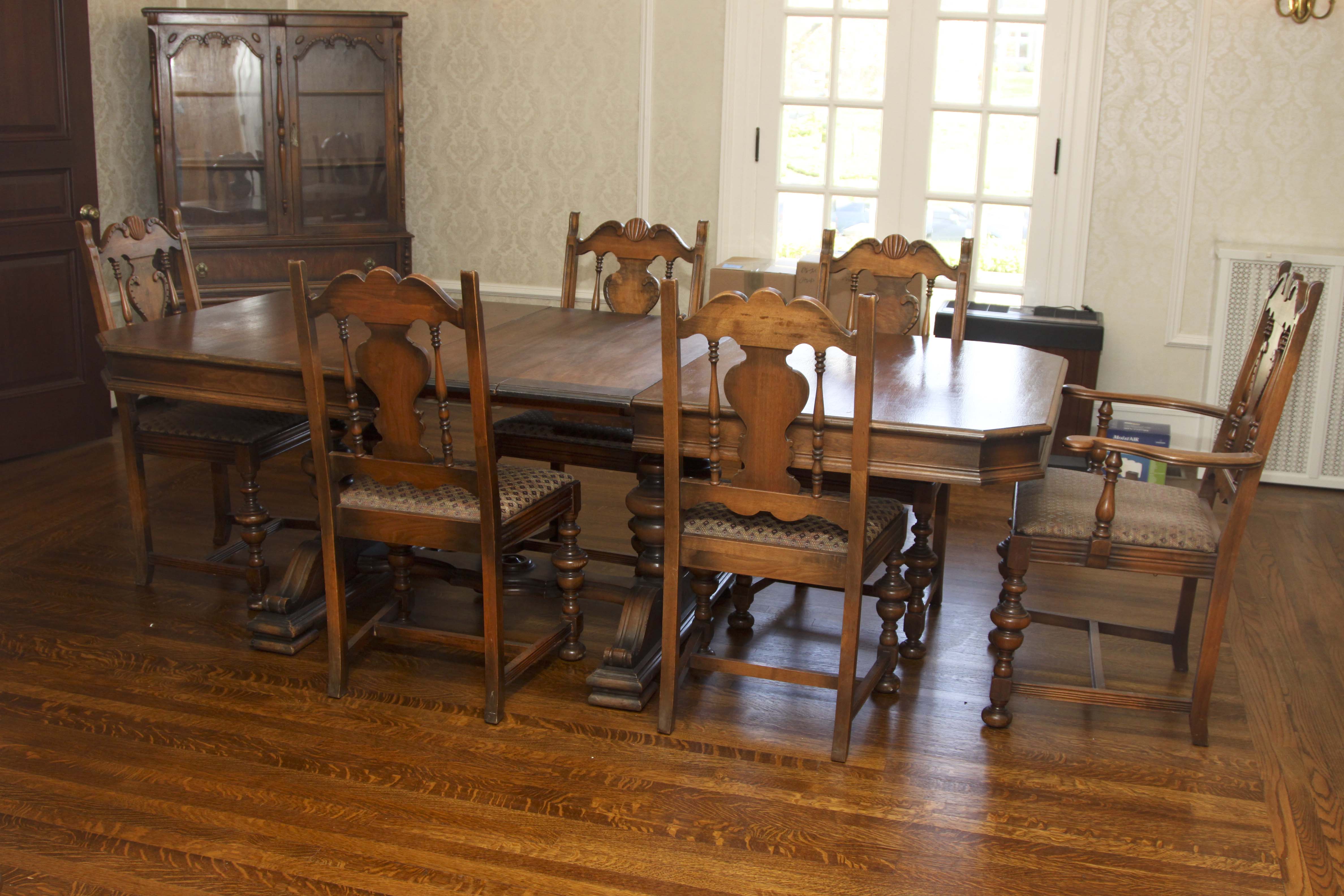 Vintage Jacobean Revival Dining Set