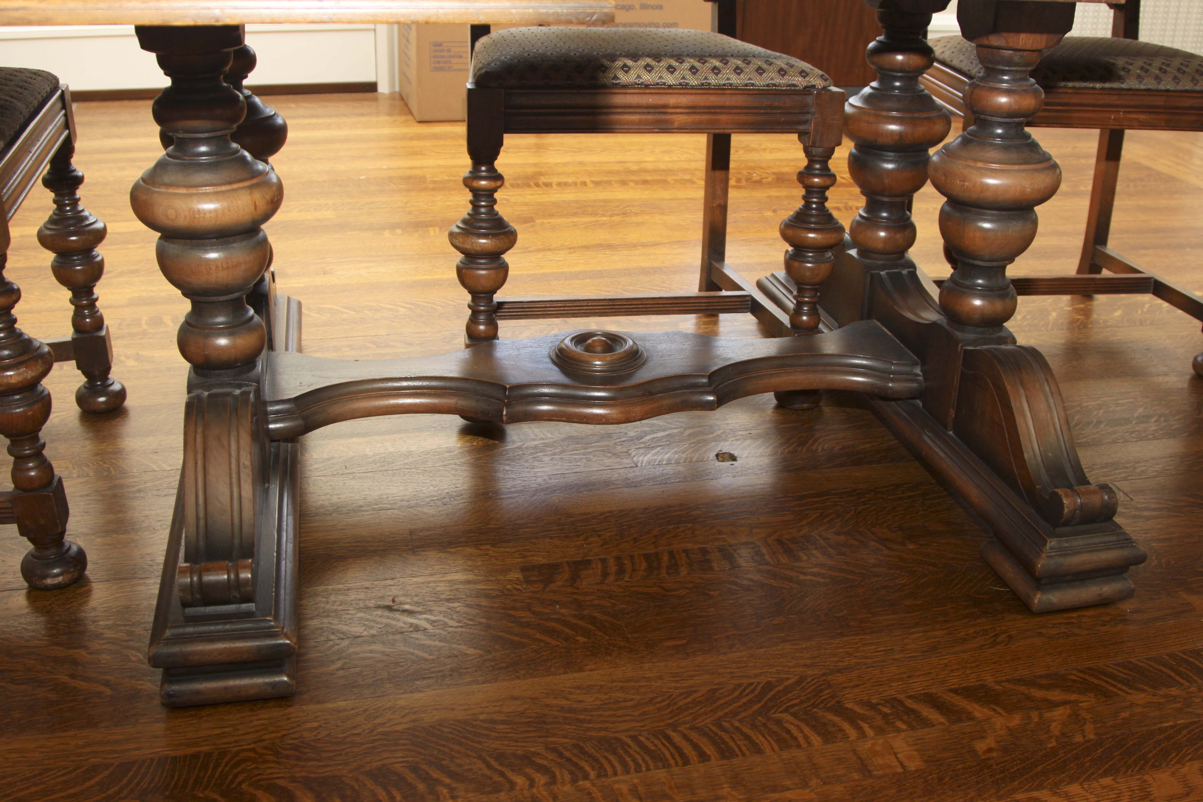 Vintage Jacobean Revival Dining Set