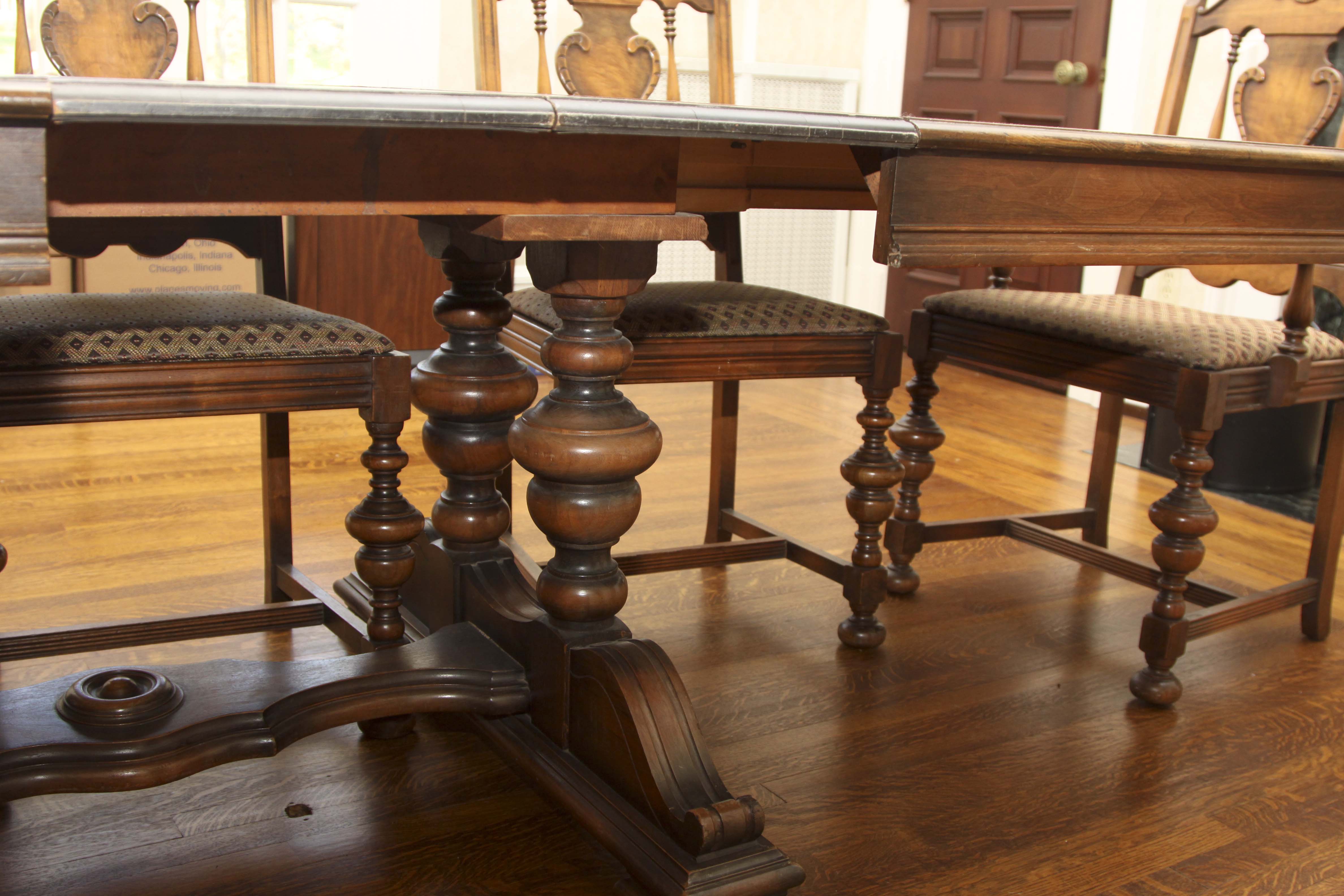 Vintage Jacobean Revival Dining Set