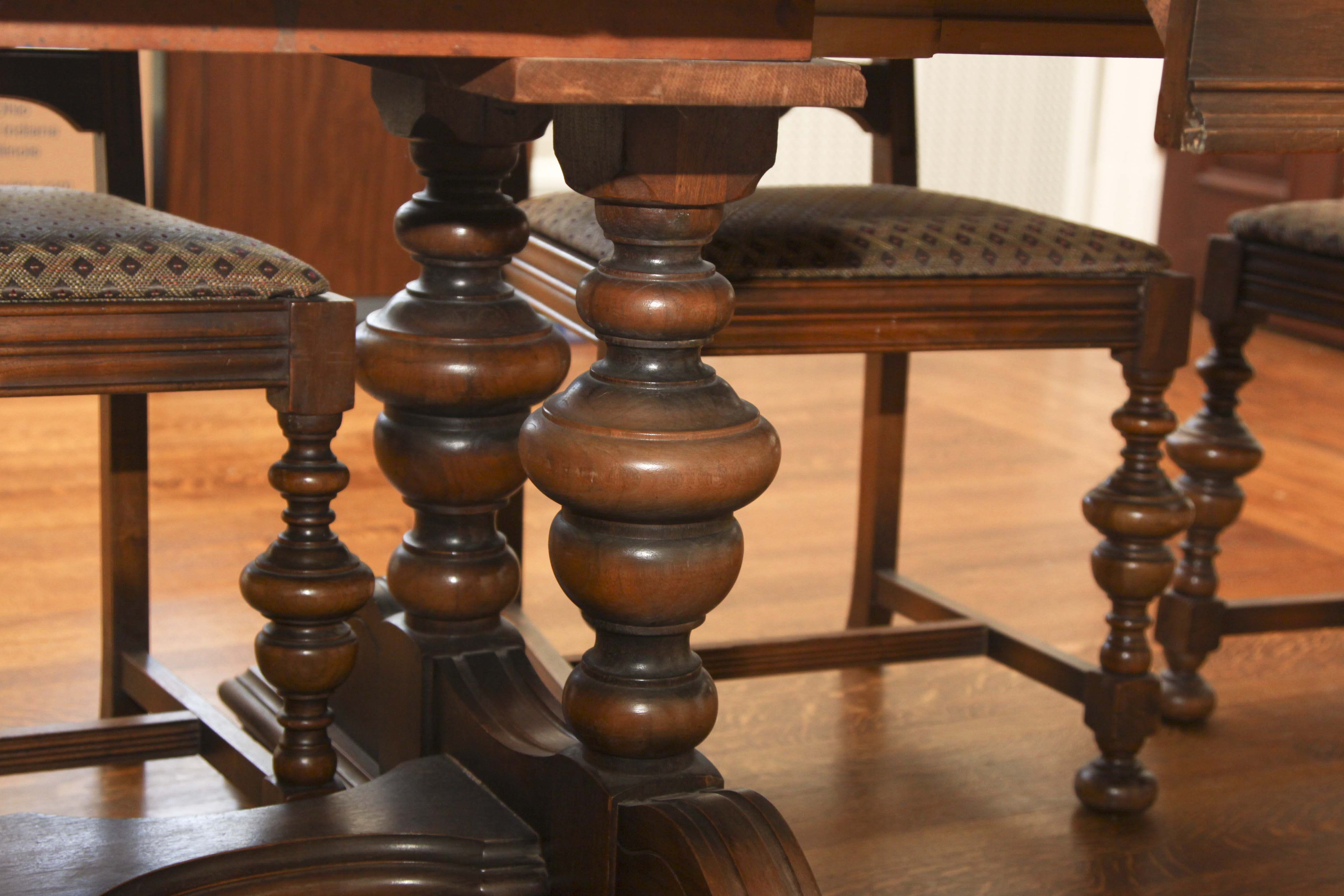 Vintage Jacobean Revival Dining Set