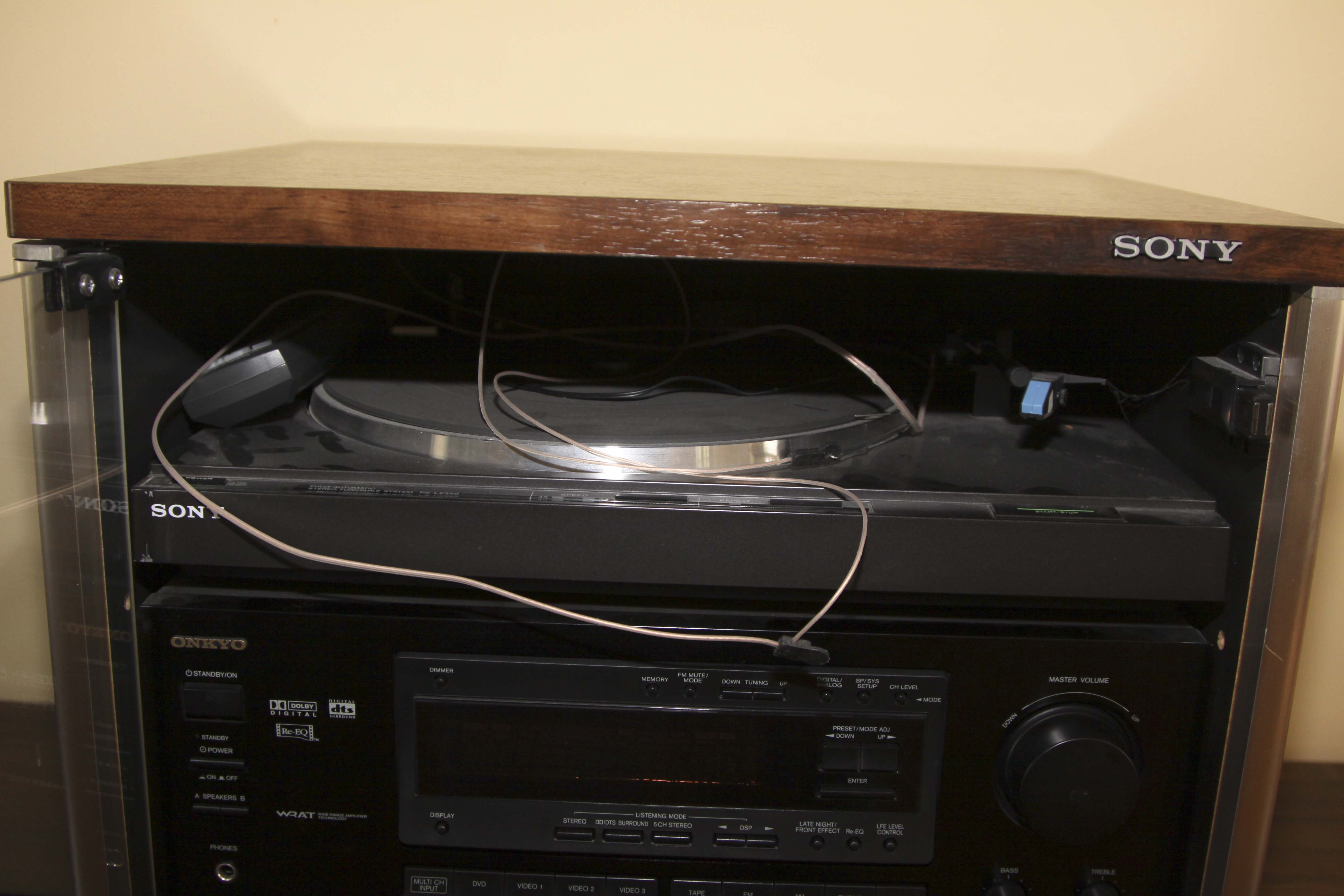 Vintage Sony Audio System and Pair of Floor Speakers