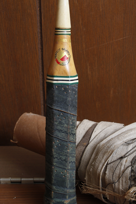 Vintage Badminton Racket and Net