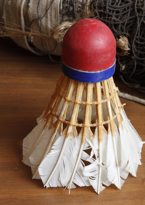 Vintage Badminton Racket and Net