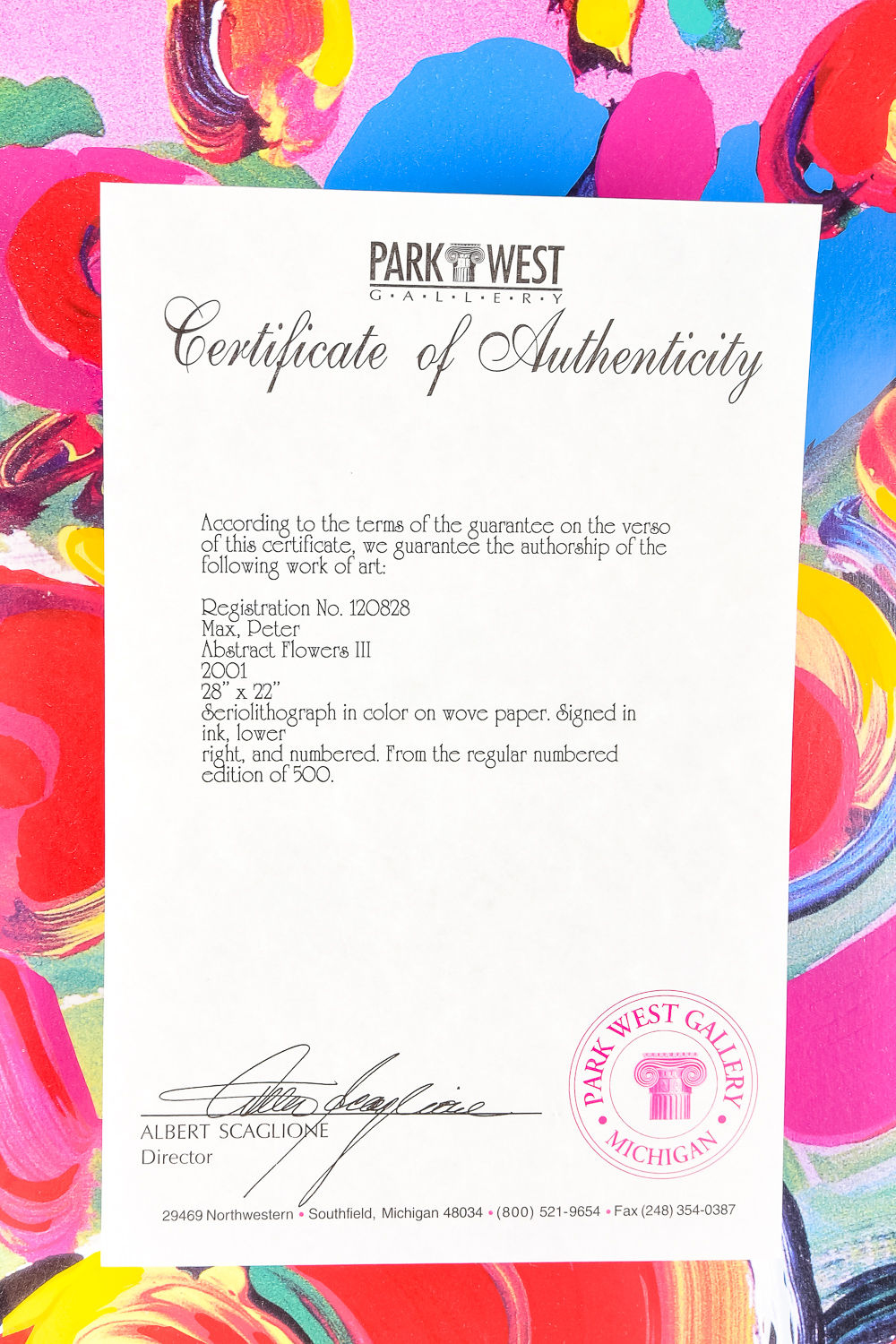 Peter Max "Abstract Flowers III" Seriolithograph 284/500