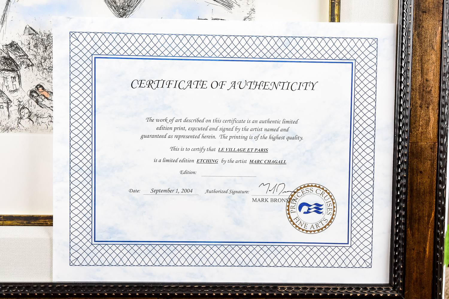 "Le Village et Paris" Etching by Marc Chagall 4/10