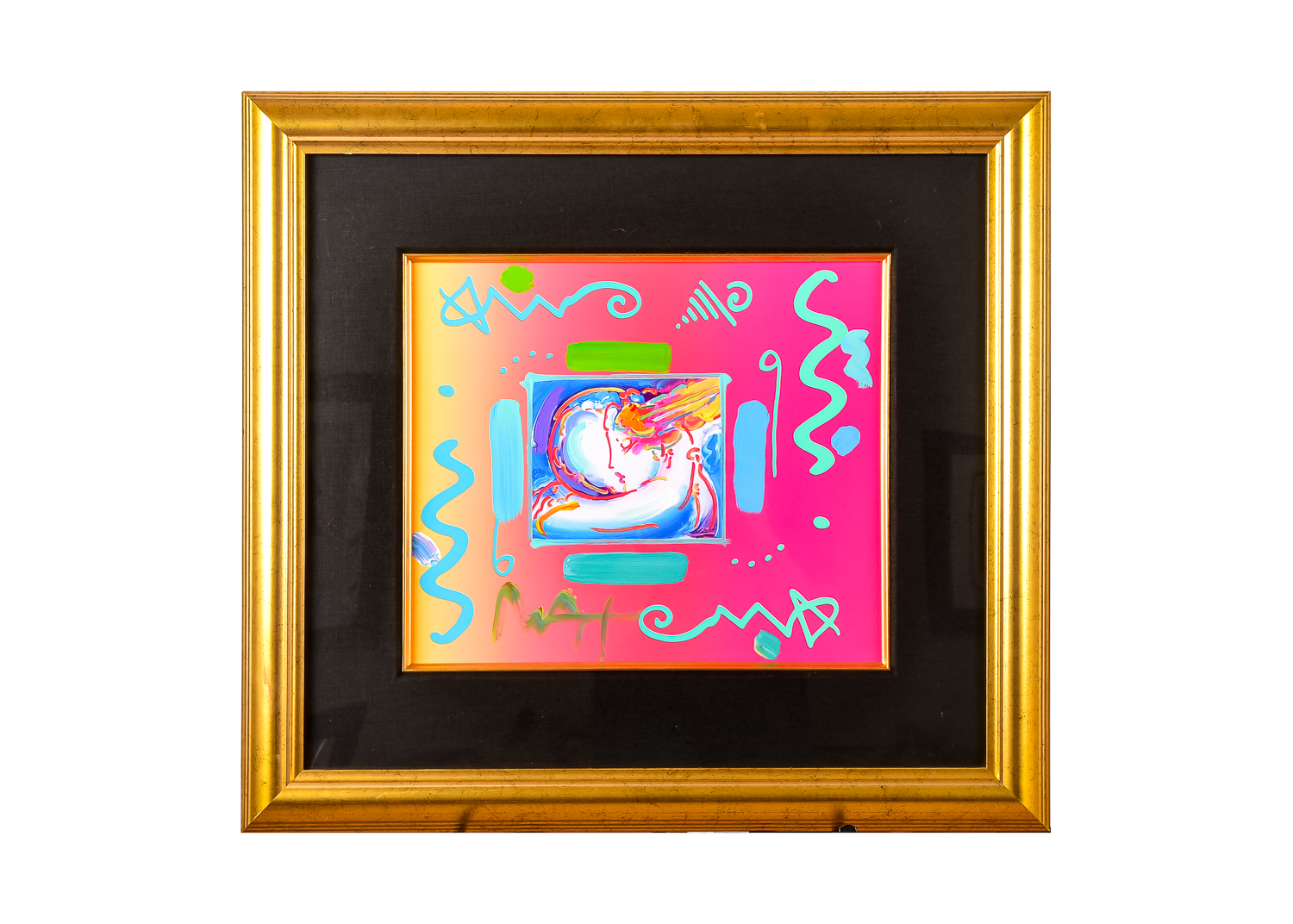 Peter Max "I Love the World" Collage and Acrylic