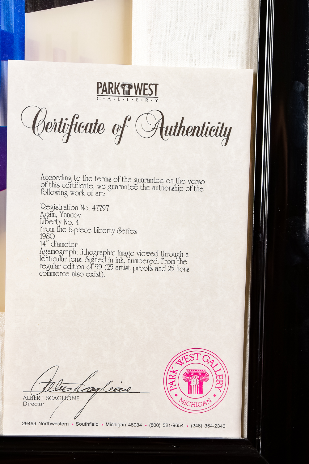 "Liberty #4" Agamograph by Yaacov Agam 50/99