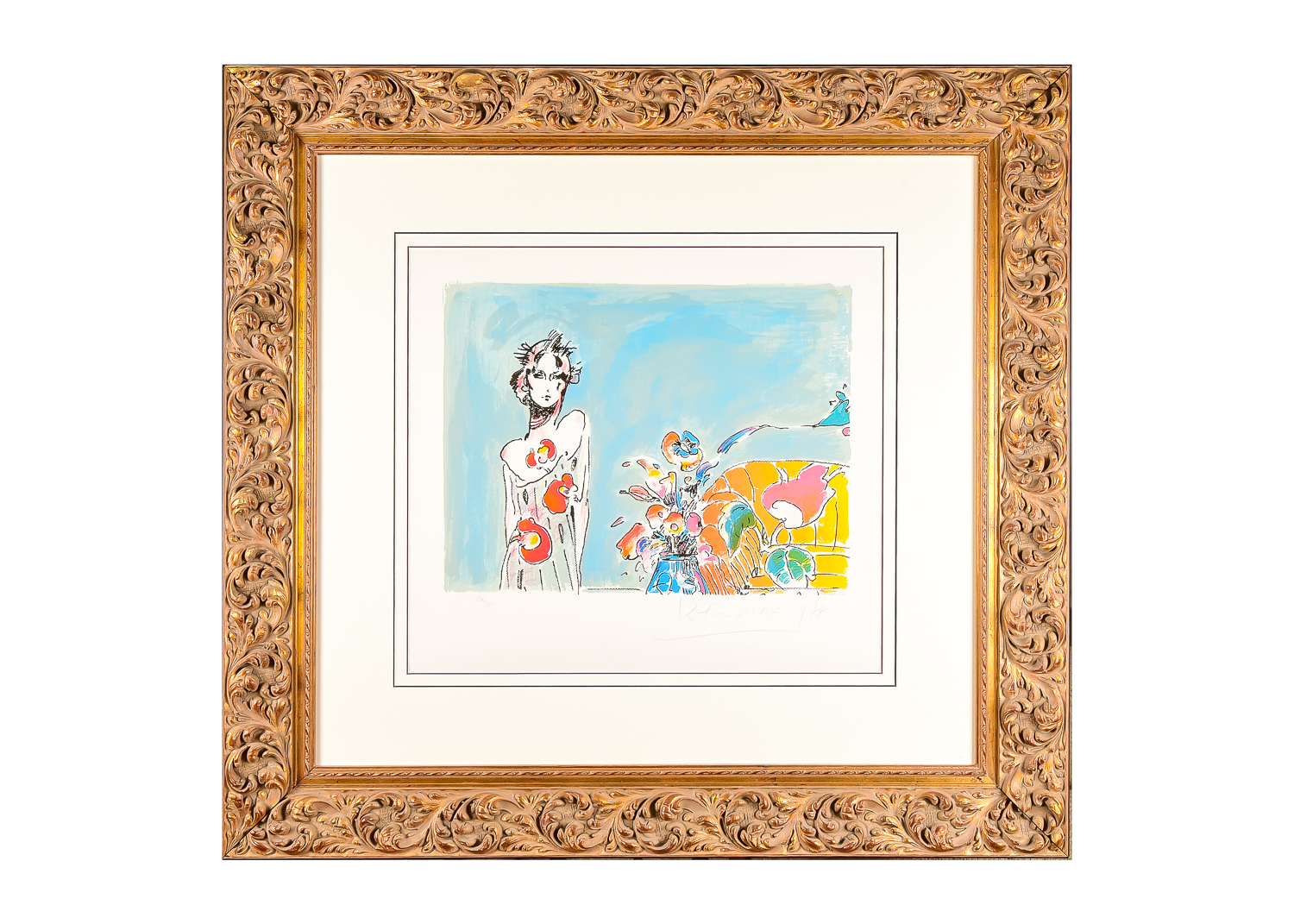 Peter Max "Lady in Grey" Limited Edition Lithograph on Arches Paper