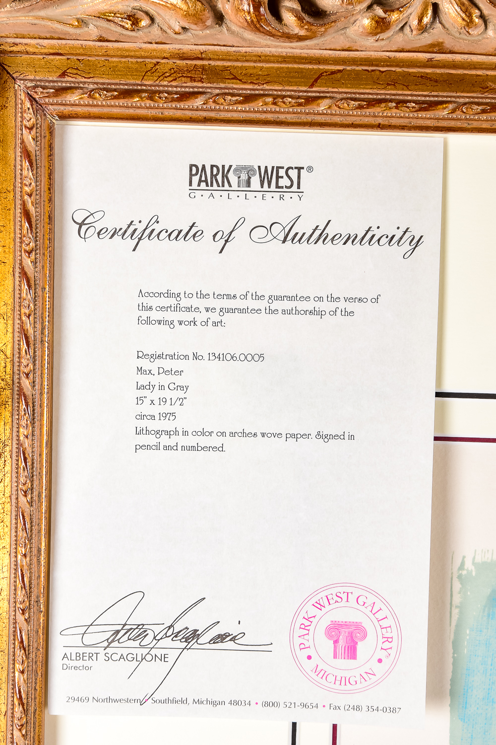 Peter Max "Lady in Grey" Limited Edition Lithograph on Arches Paper