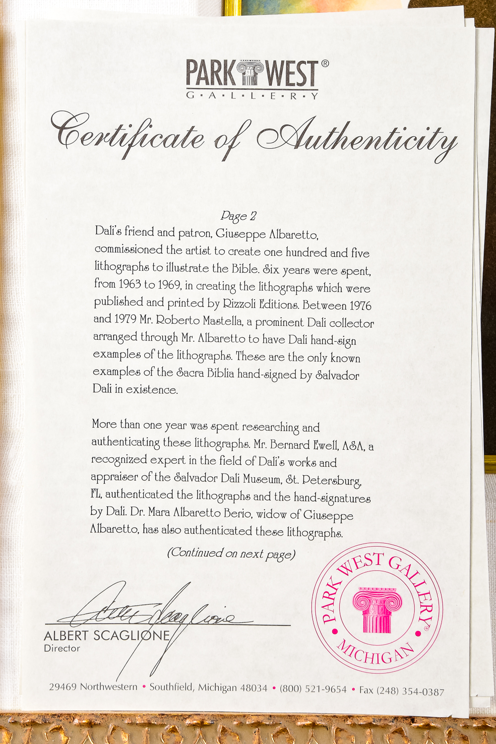 Salvador Dali "Abraham, Pater Multarem Gentium" Lithograph on Paper