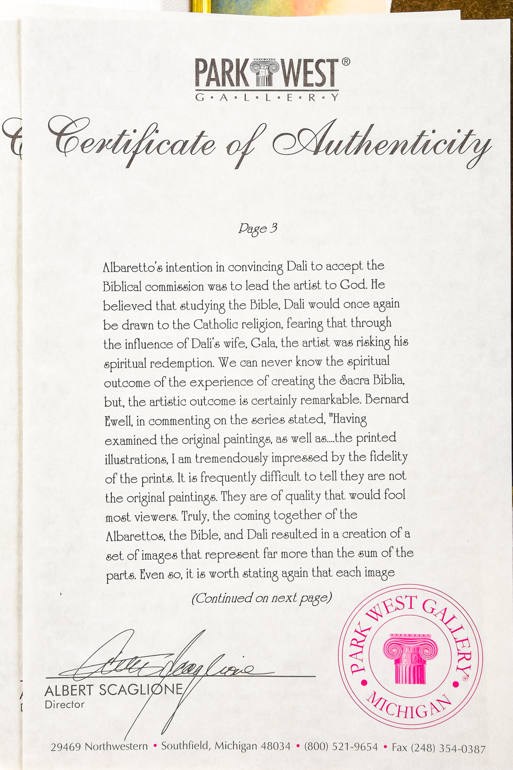 Salvador Dali "Abraham, Pater Multarem Gentium" Lithograph on Paper