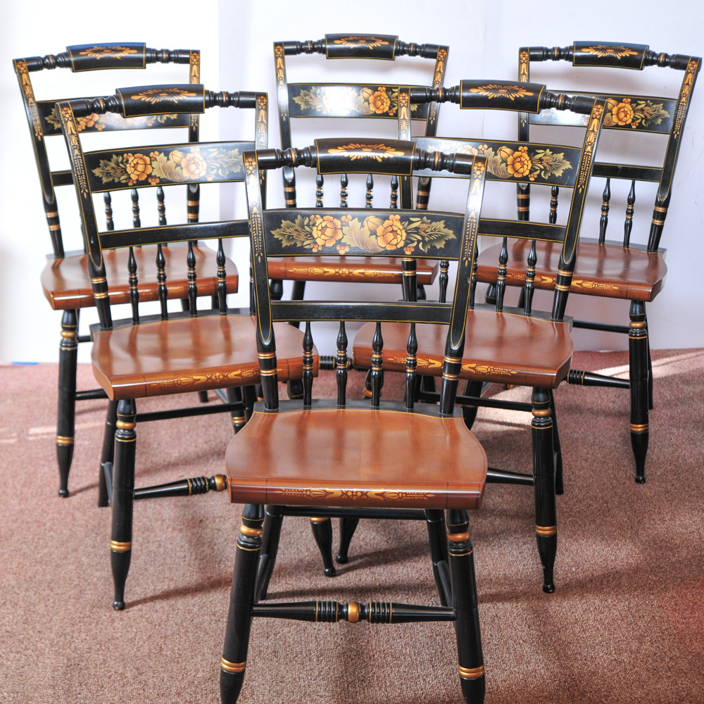 Set of Six Vintage Hitchcock Chairs