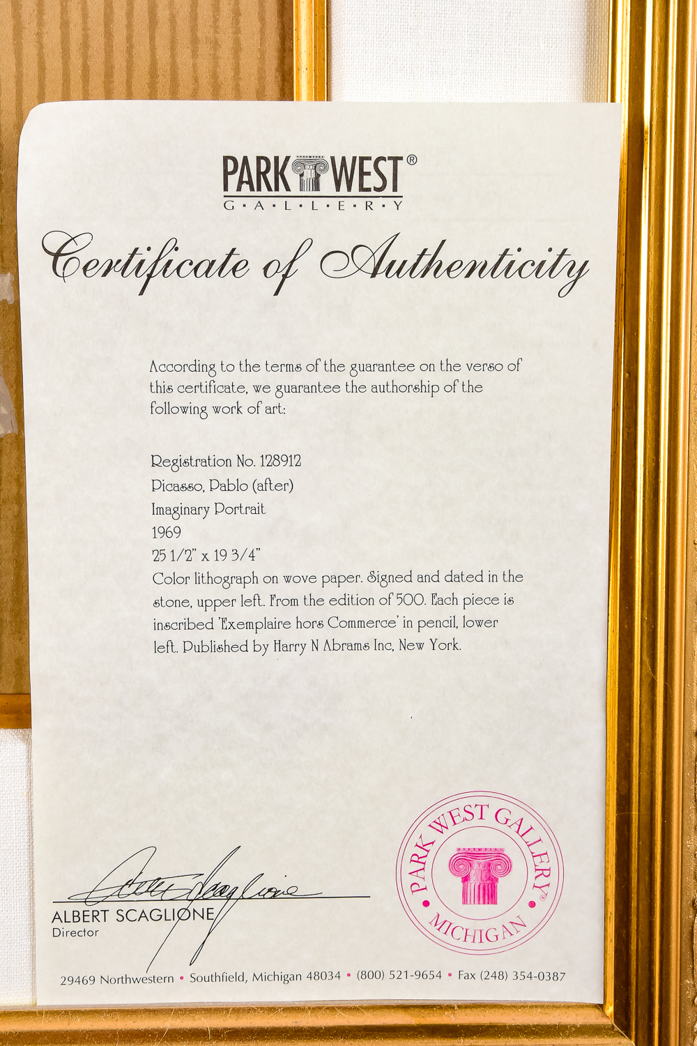 "Imaginary Portrait" Lithograph by Pablo Picasso