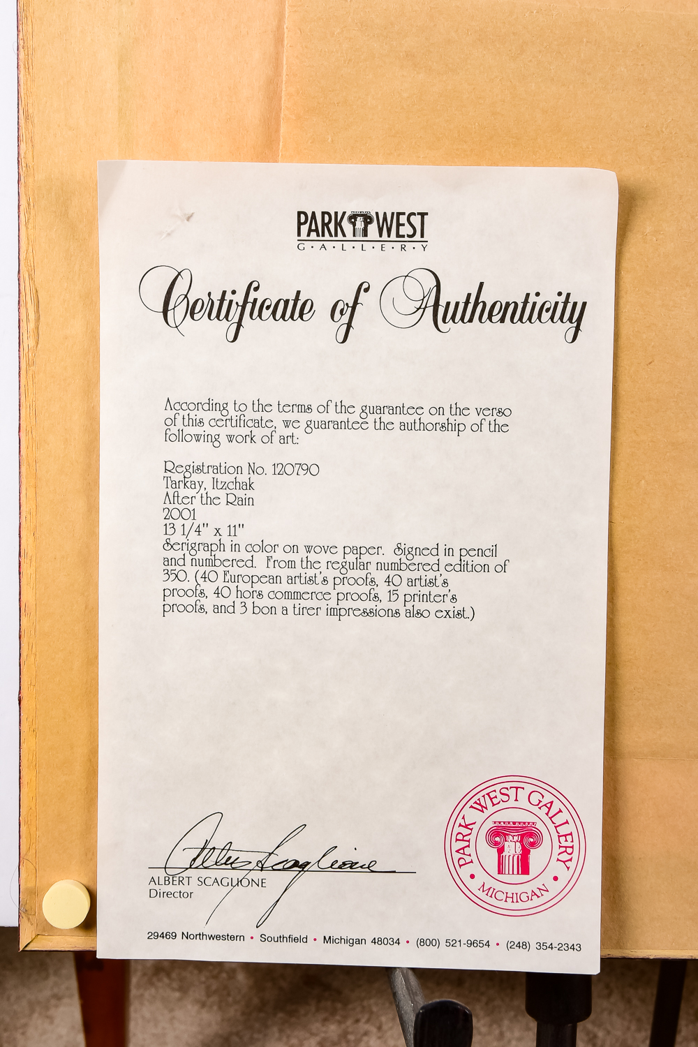 "After the Rain" Serigraph by Itzchak Tarkay