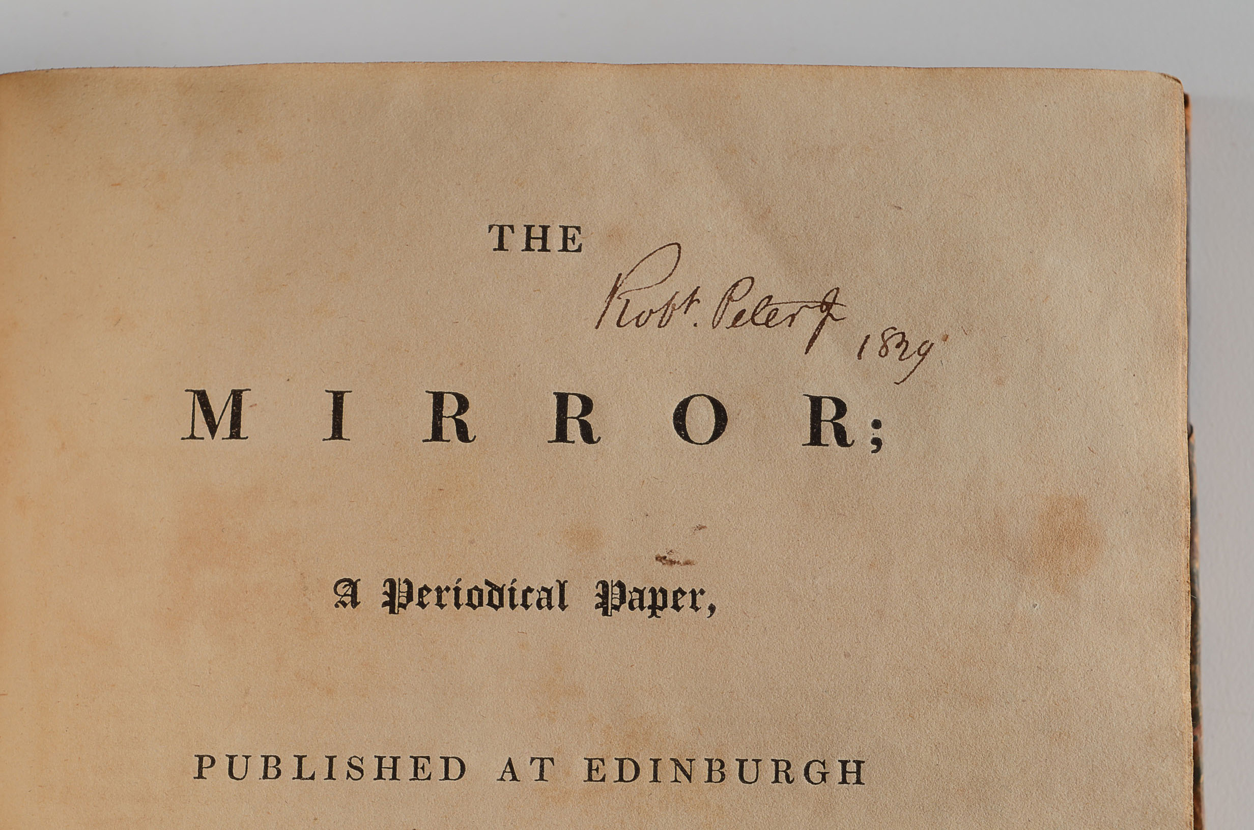 1825 "The Mirror" and "The Lounger" Newspapers in One Volume